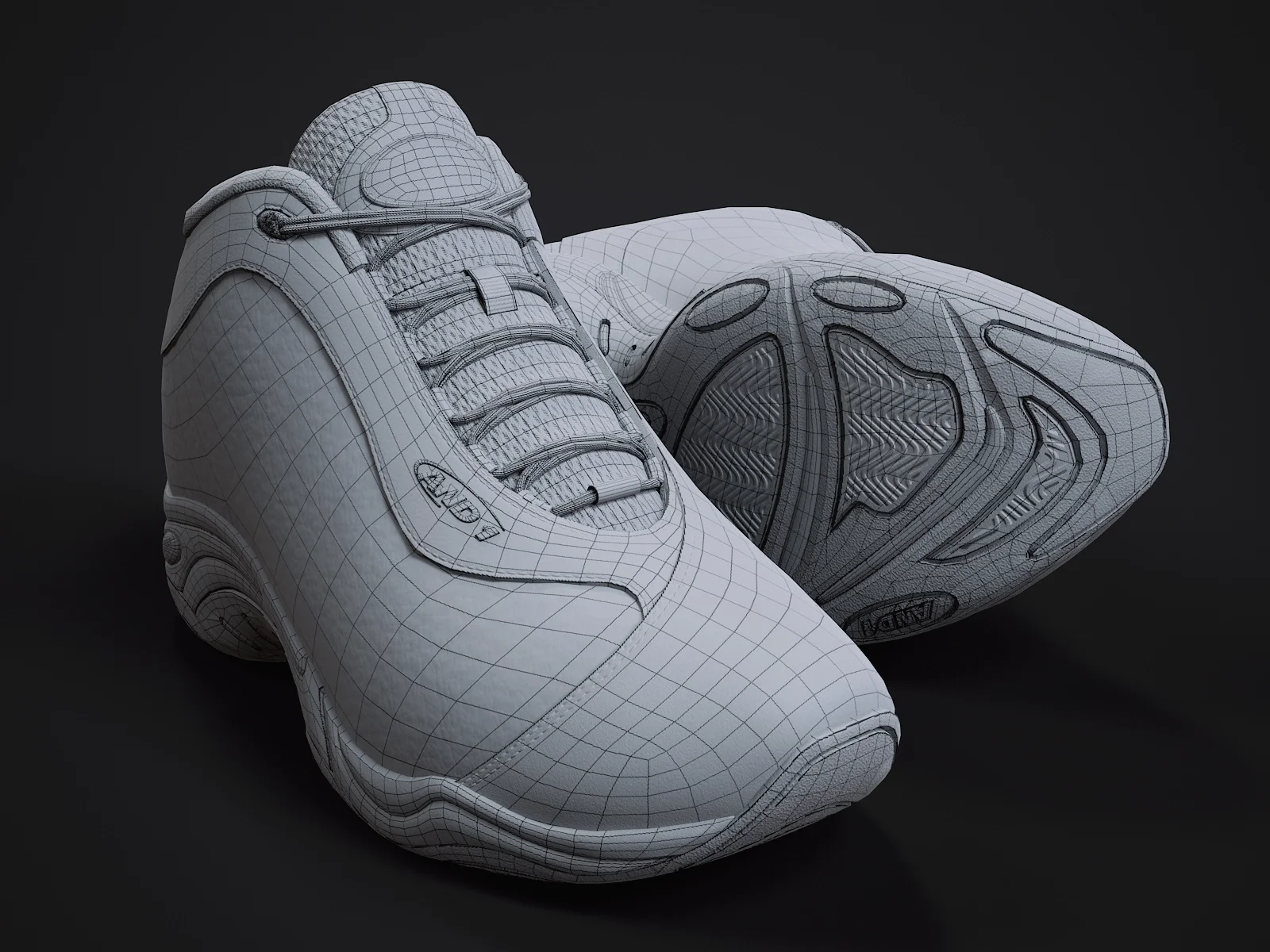 AND1 Tai-Chi sneaker 3, 3D model preview 12