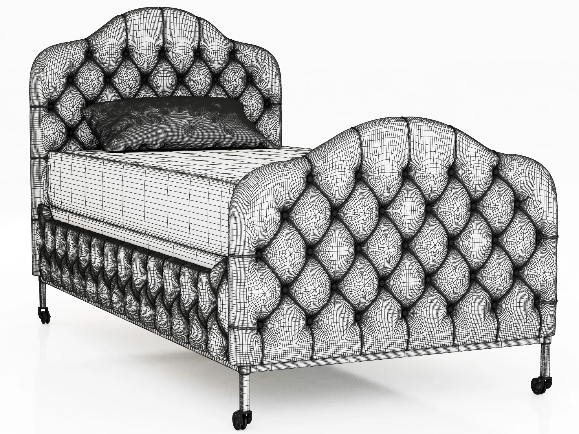 Restoration Hardware Francesca Upholstered Bed — 3D model preview 8