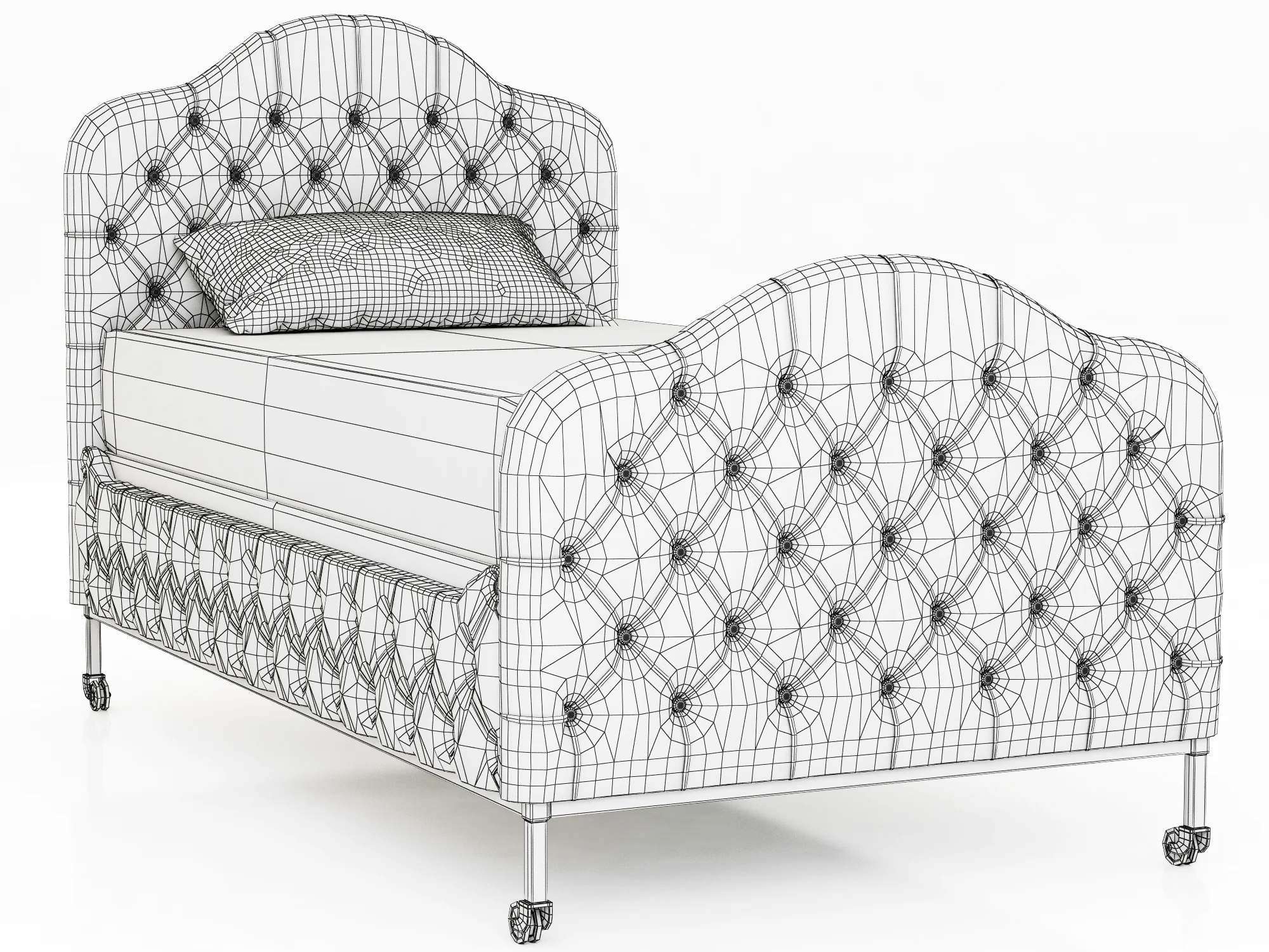 Restoration Hardware Francesca Upholstered Bed — 3D model preview 9
