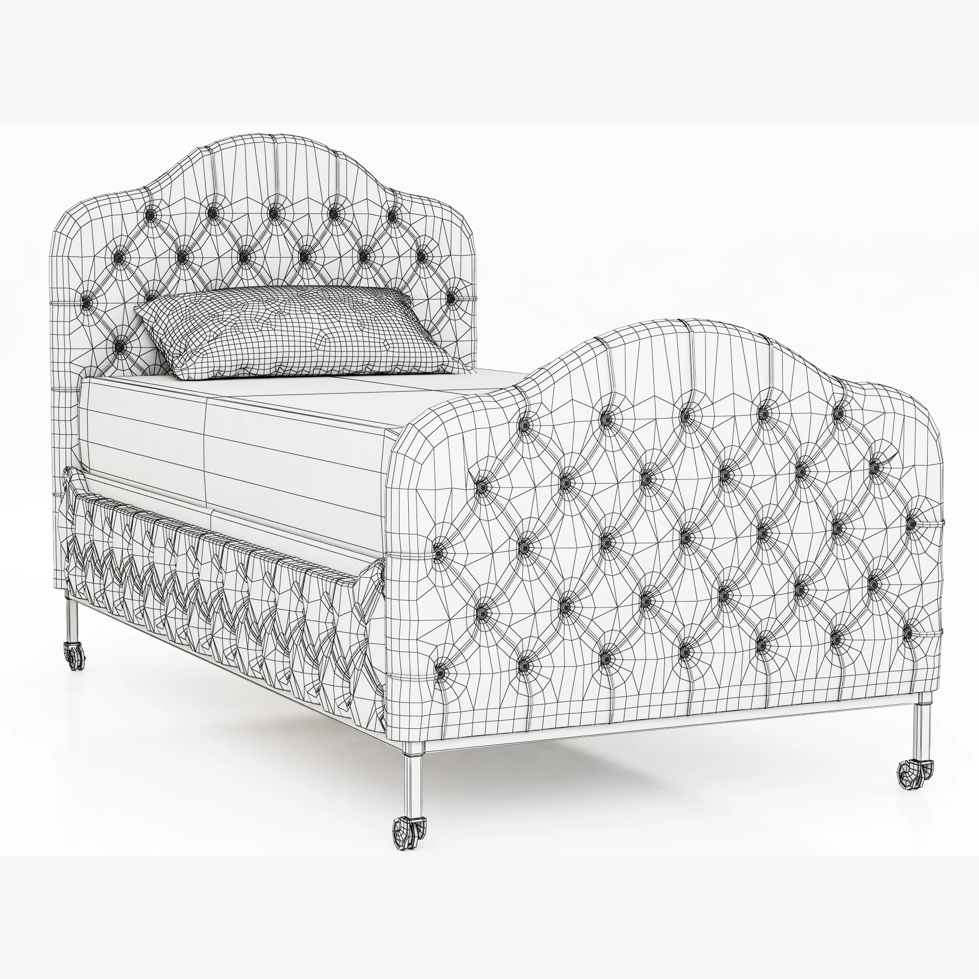 Restoration Hardware Francesca Upholstered Bed — 3D model preview 10
