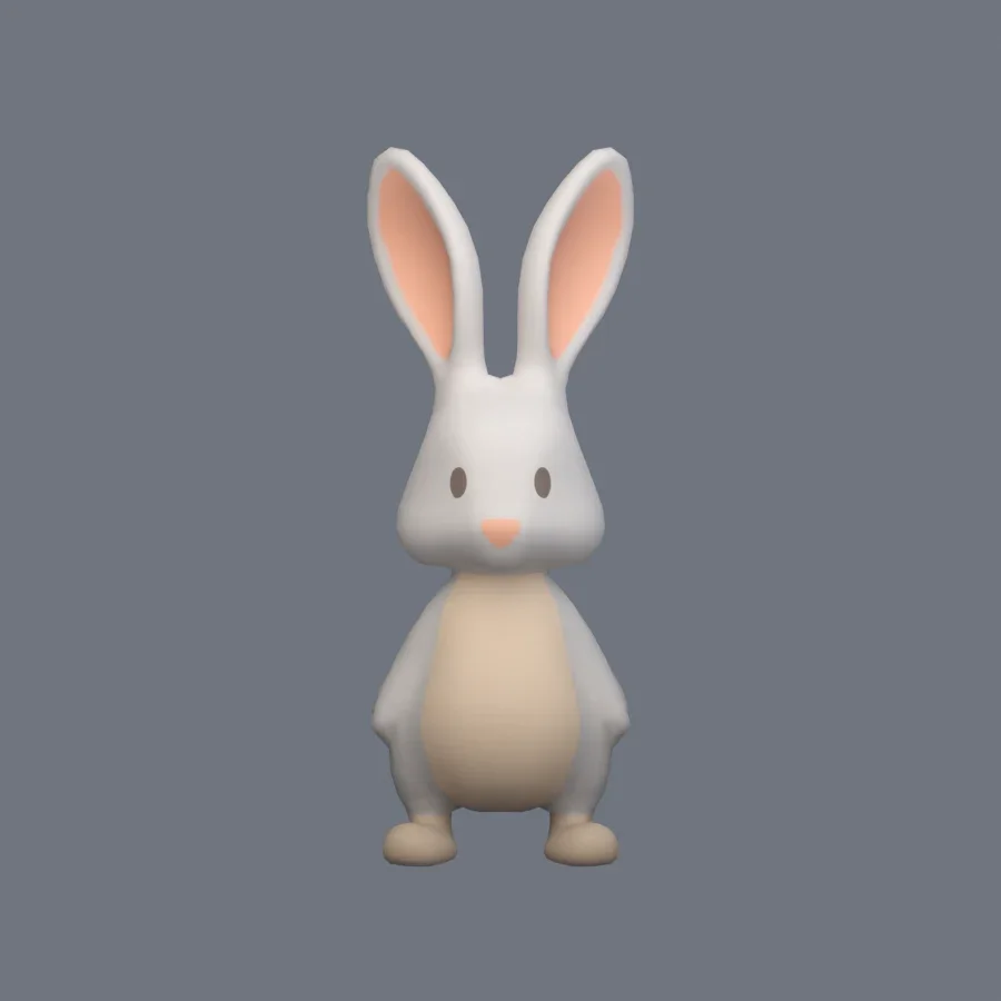 Stylized Animal Rabbit, 3D model preview 1