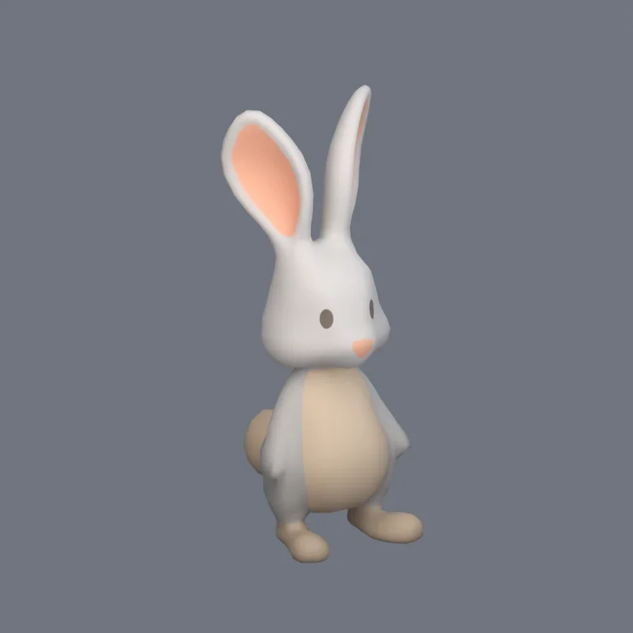 Stylized Animal Rabbit, 3D model preview 2