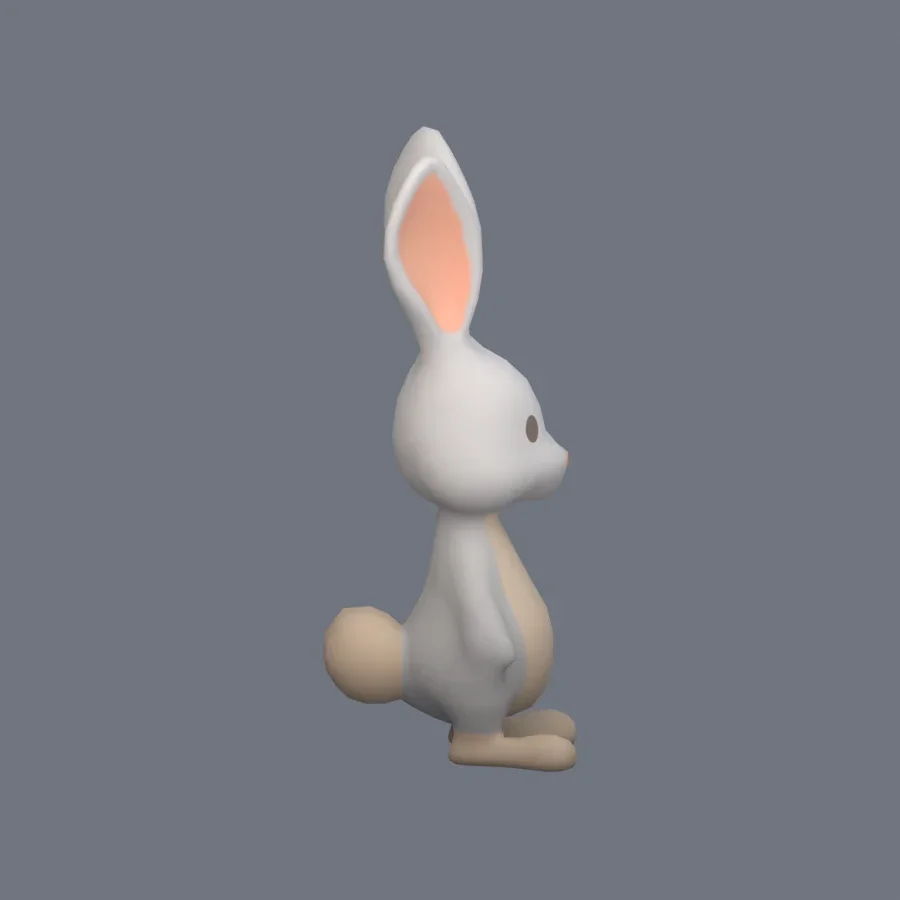 Stylized Animal Rabbit, 3D model preview 5