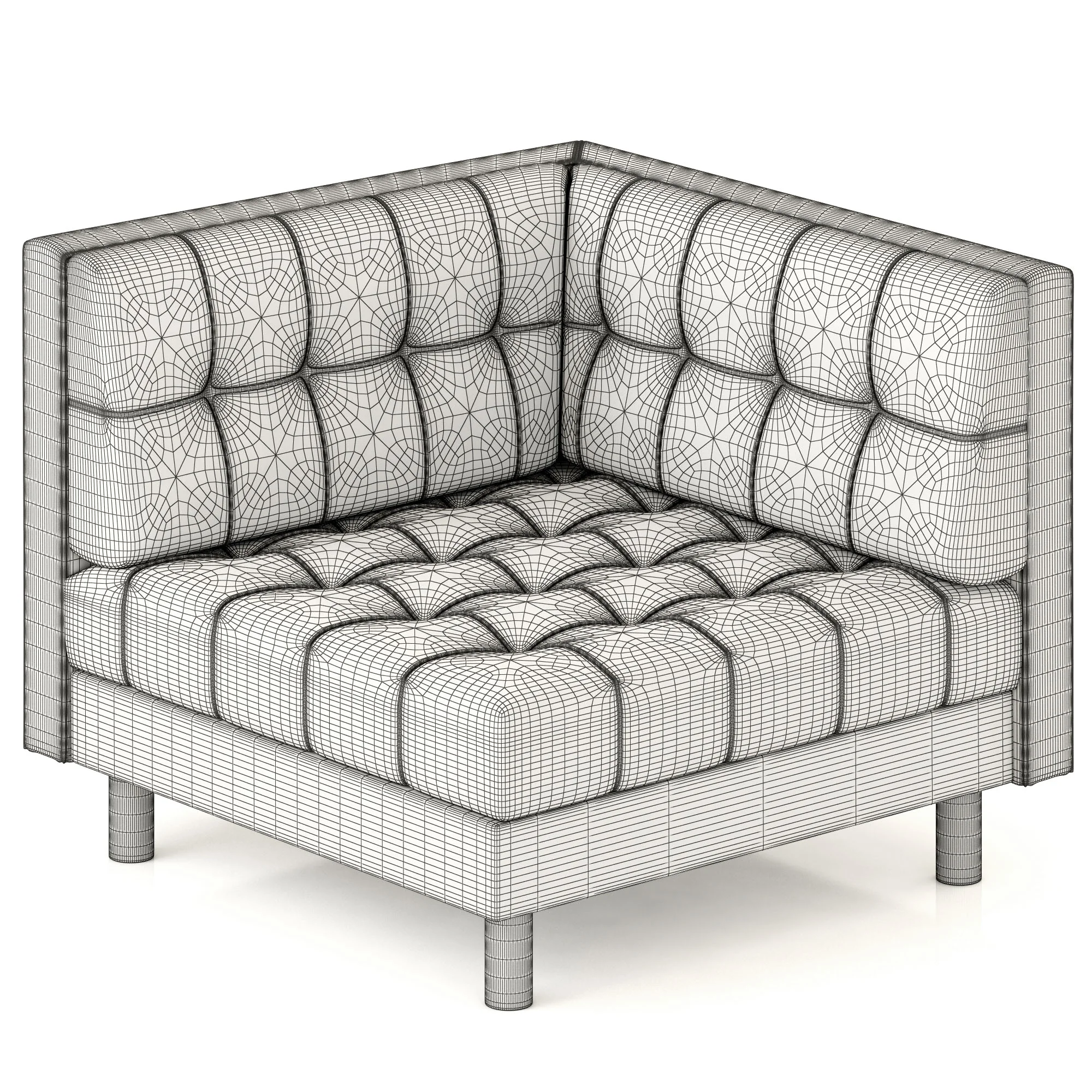 Bernhardt Dunhill Corner Chair — 3D model preview 1