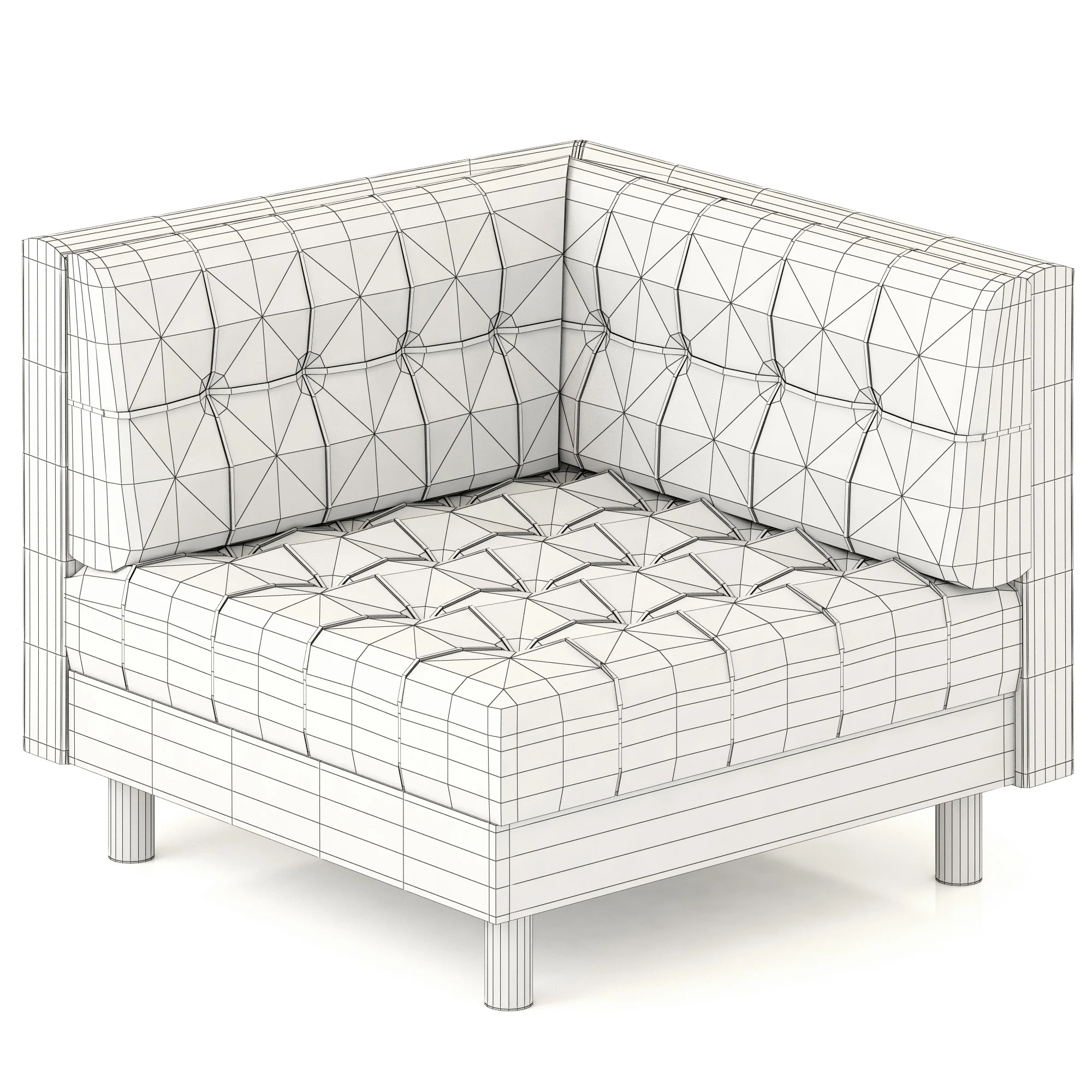 Bernhardt Dunhill Corner Chair — 3D model preview 2