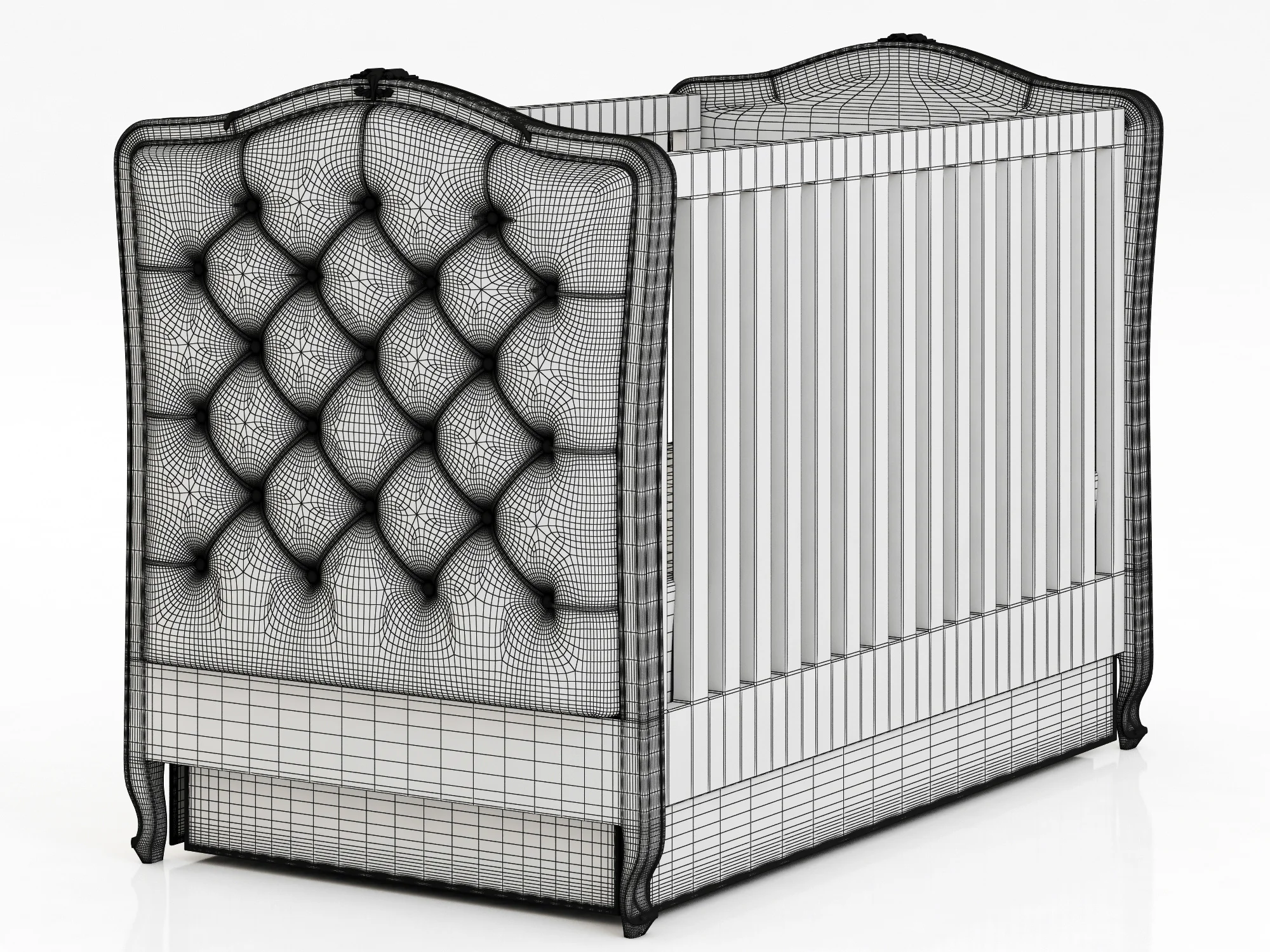 Restoration Hardware Colette Tufted Crib, 3D model preview 6