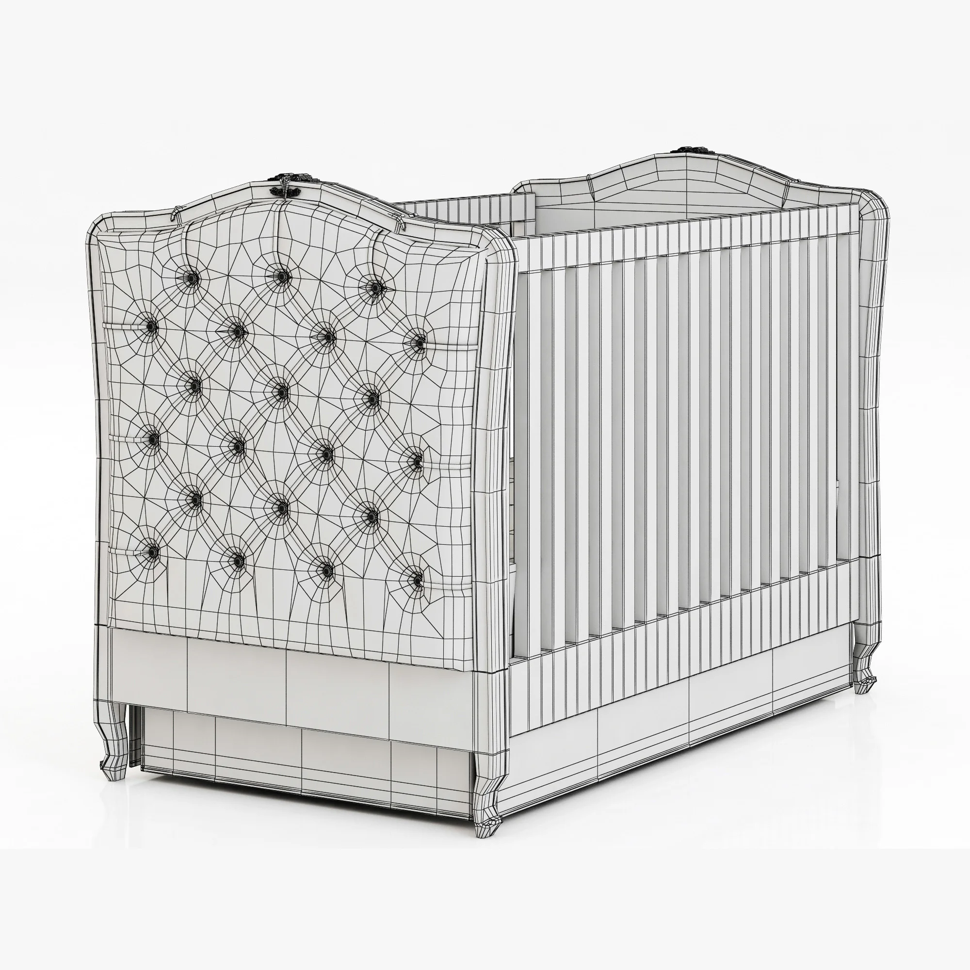 Restoration Hardware Colette Tufted Crib, 3D model preview 7