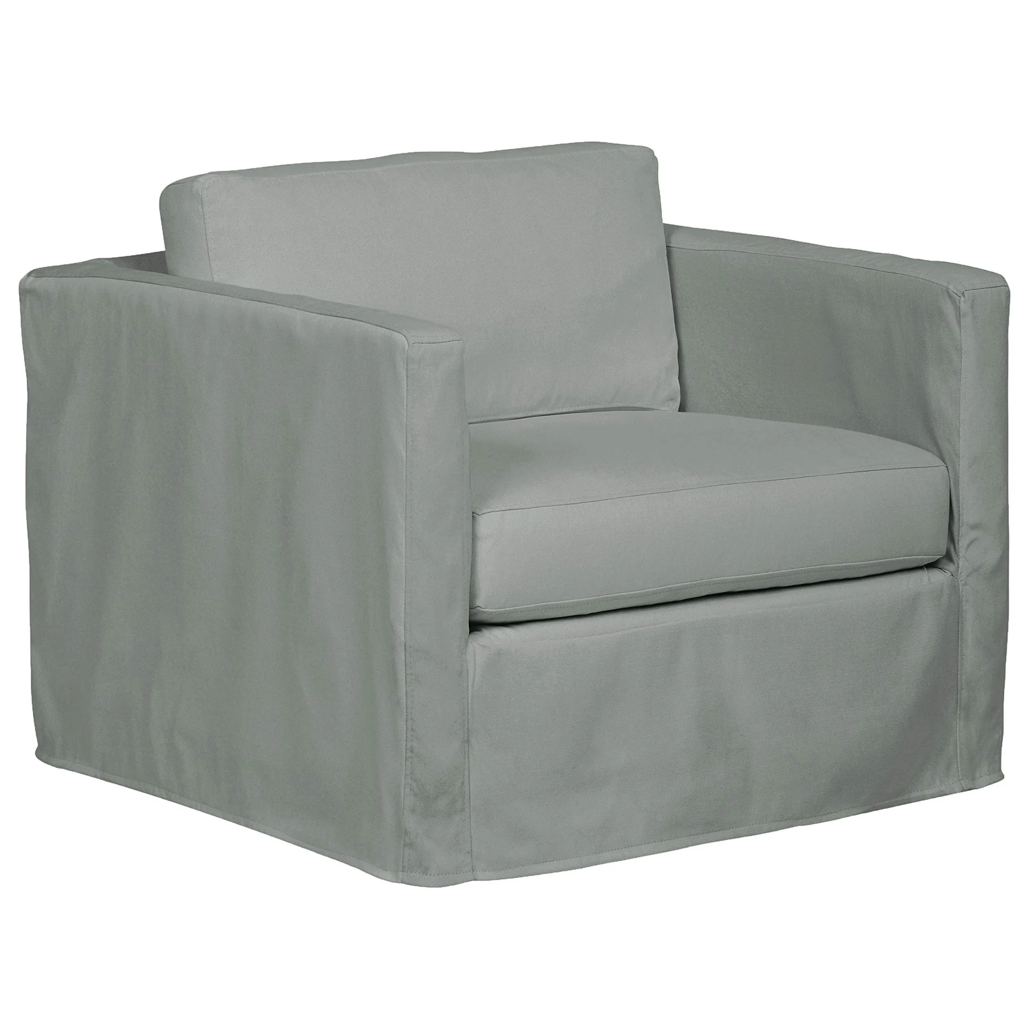 Modern Slipcover Accent Armchair – Spa Green Fabric