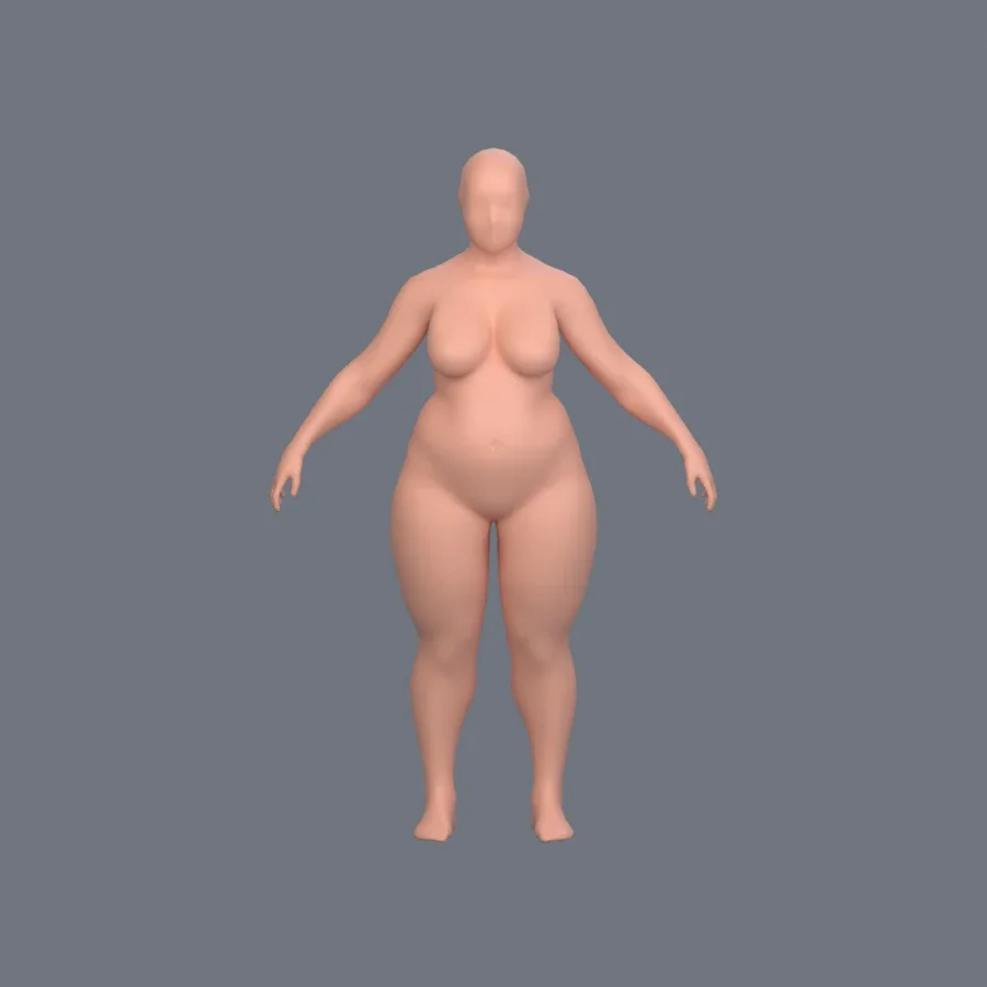 Basemesh Stylized Girl 04, 3D model preview 1
