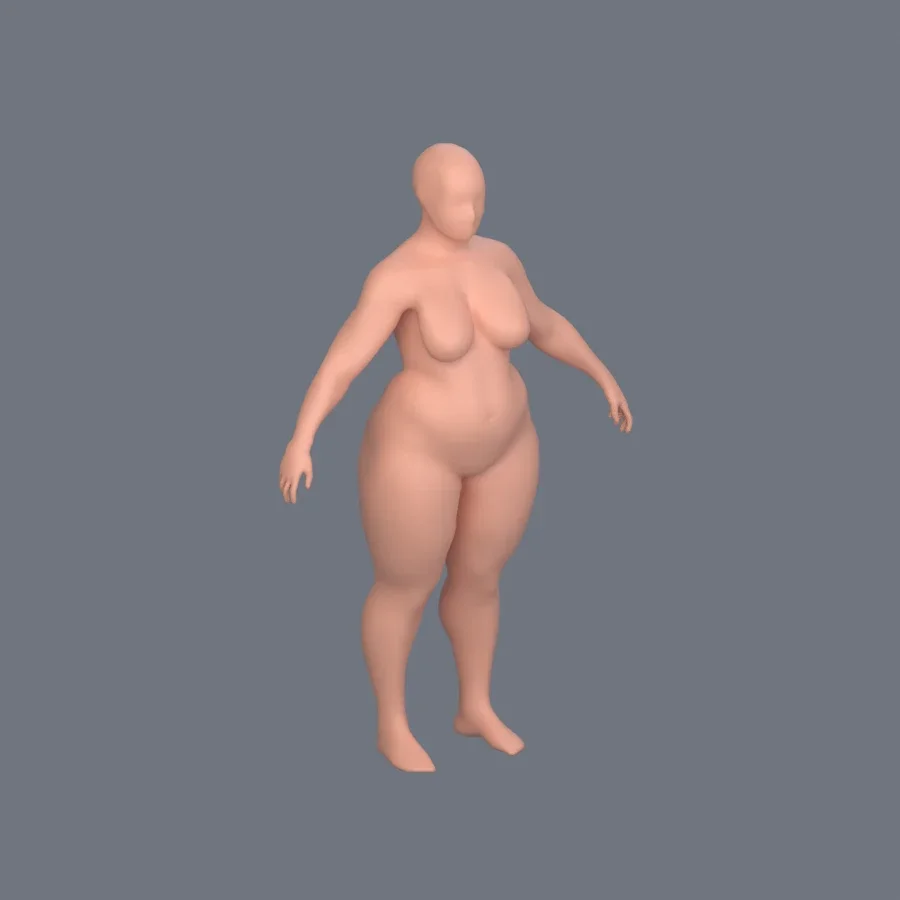 Basemesh Stylized Girl 04, 3D model preview 2