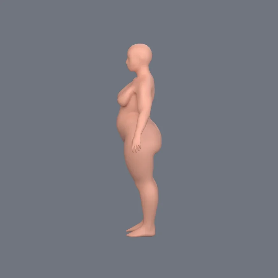 Basemesh Stylized Girl 04, 3D model preview 3