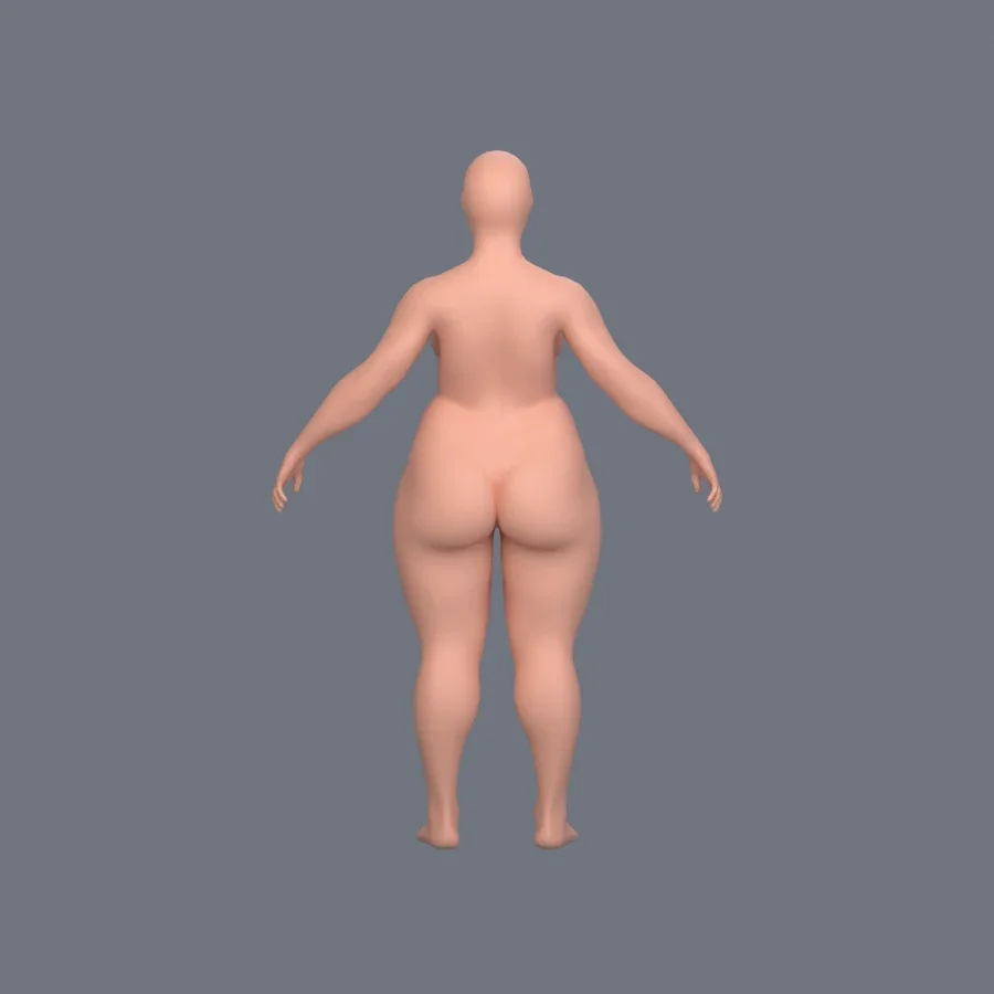 Basemesh Stylized Girl 04, 3D model preview 4