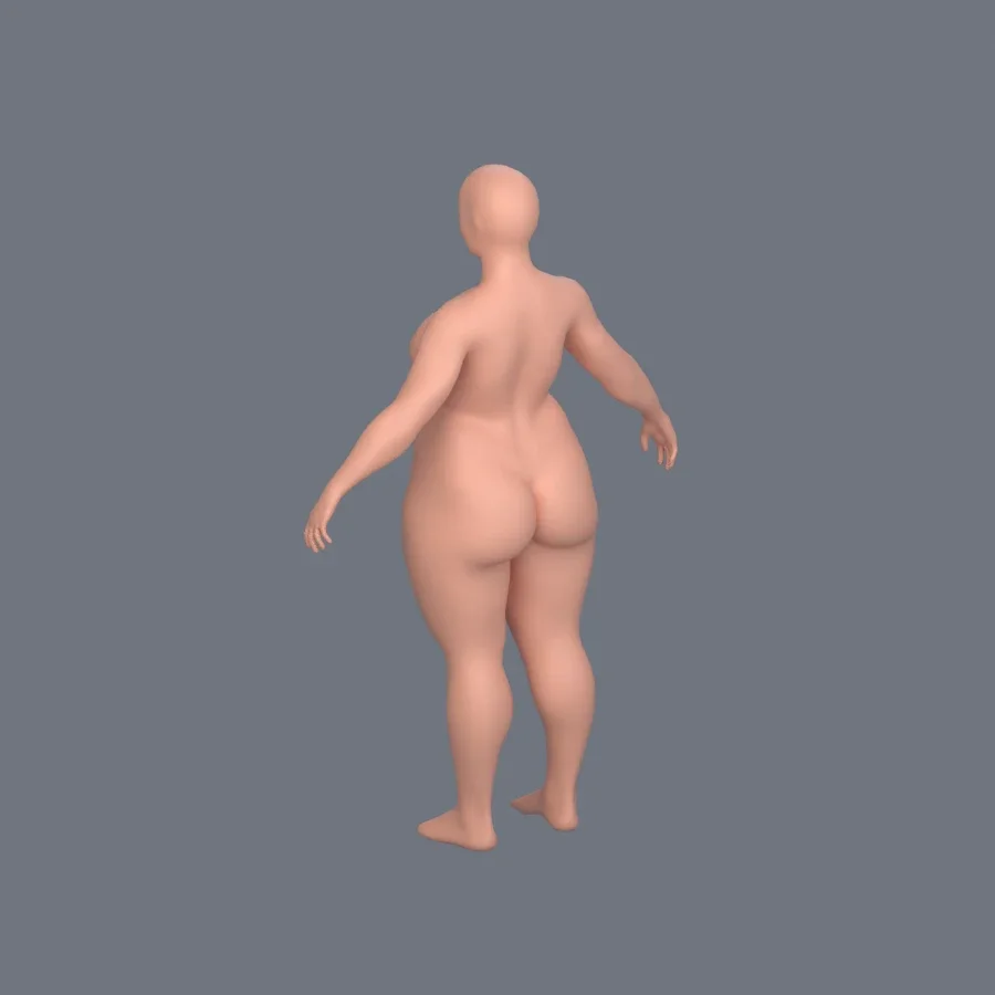 Basemesh Stylized Girl 04, 3D model preview 6
