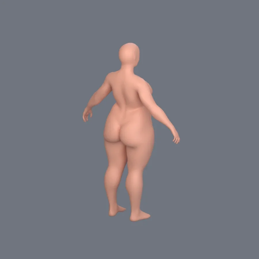 Basemesh Stylized Girl 04, 3D model preview 7
