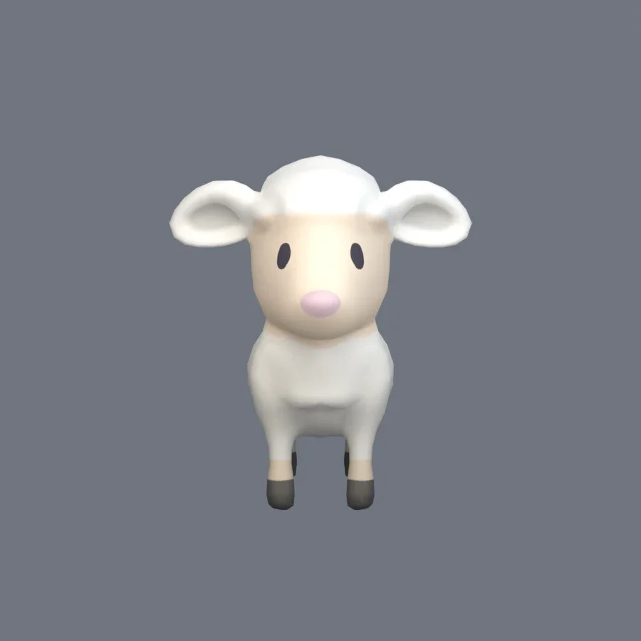 Stylized Animal Sheep, 3D model preview 1