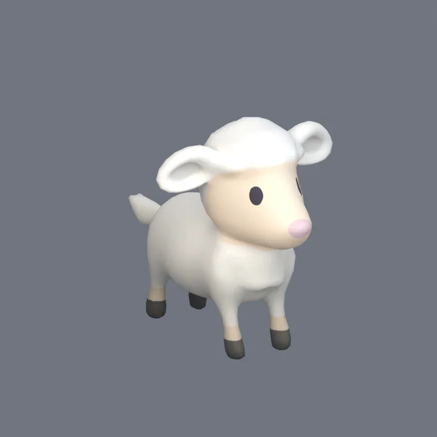 Stylized Animal Sheep, 3D model preview 2