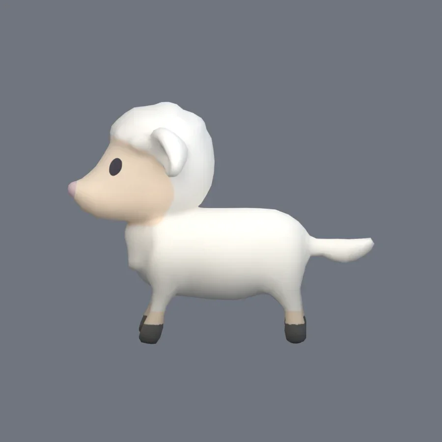 Stylized Animal Sheep, 3D model preview 3