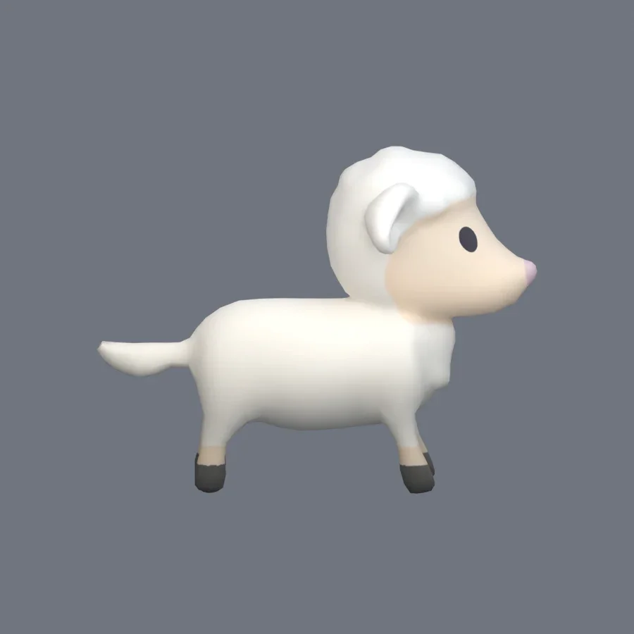 Stylized Animal Sheep, 3D model preview 5