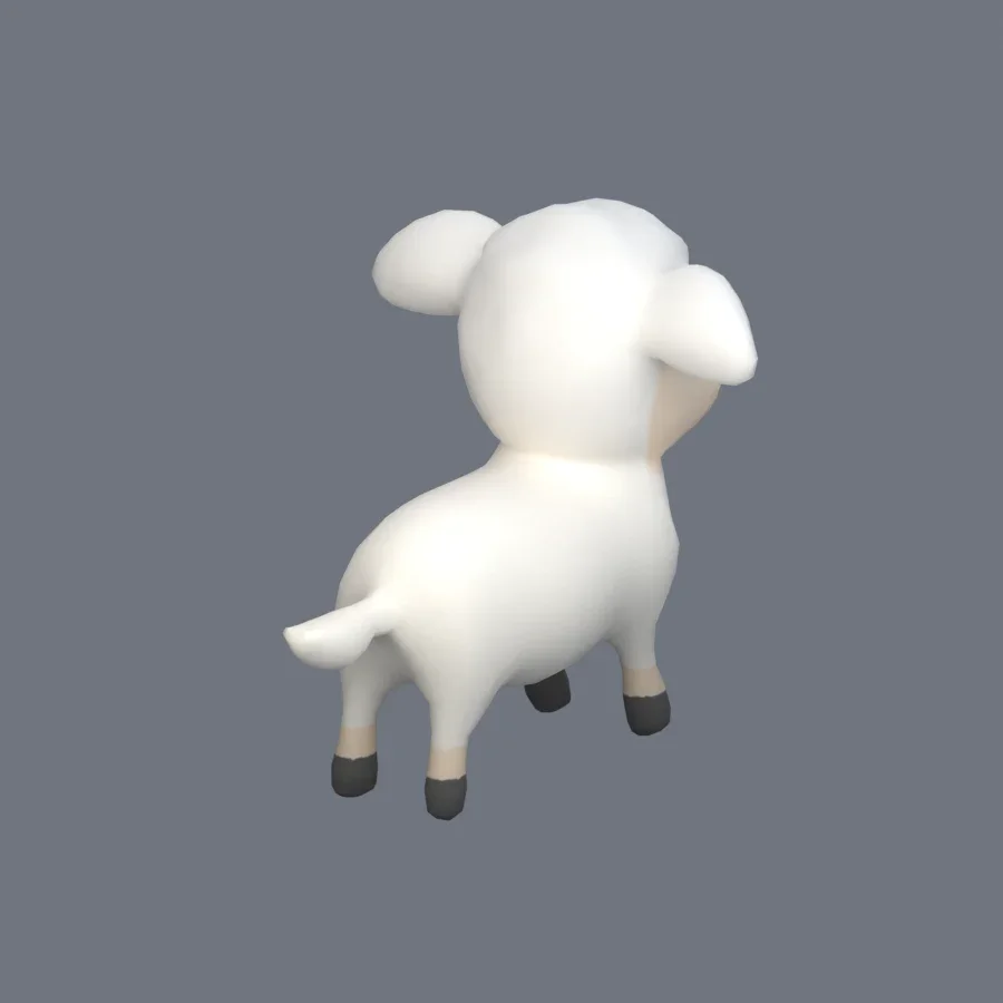 Stylized Animal Sheep, 3D model preview 7