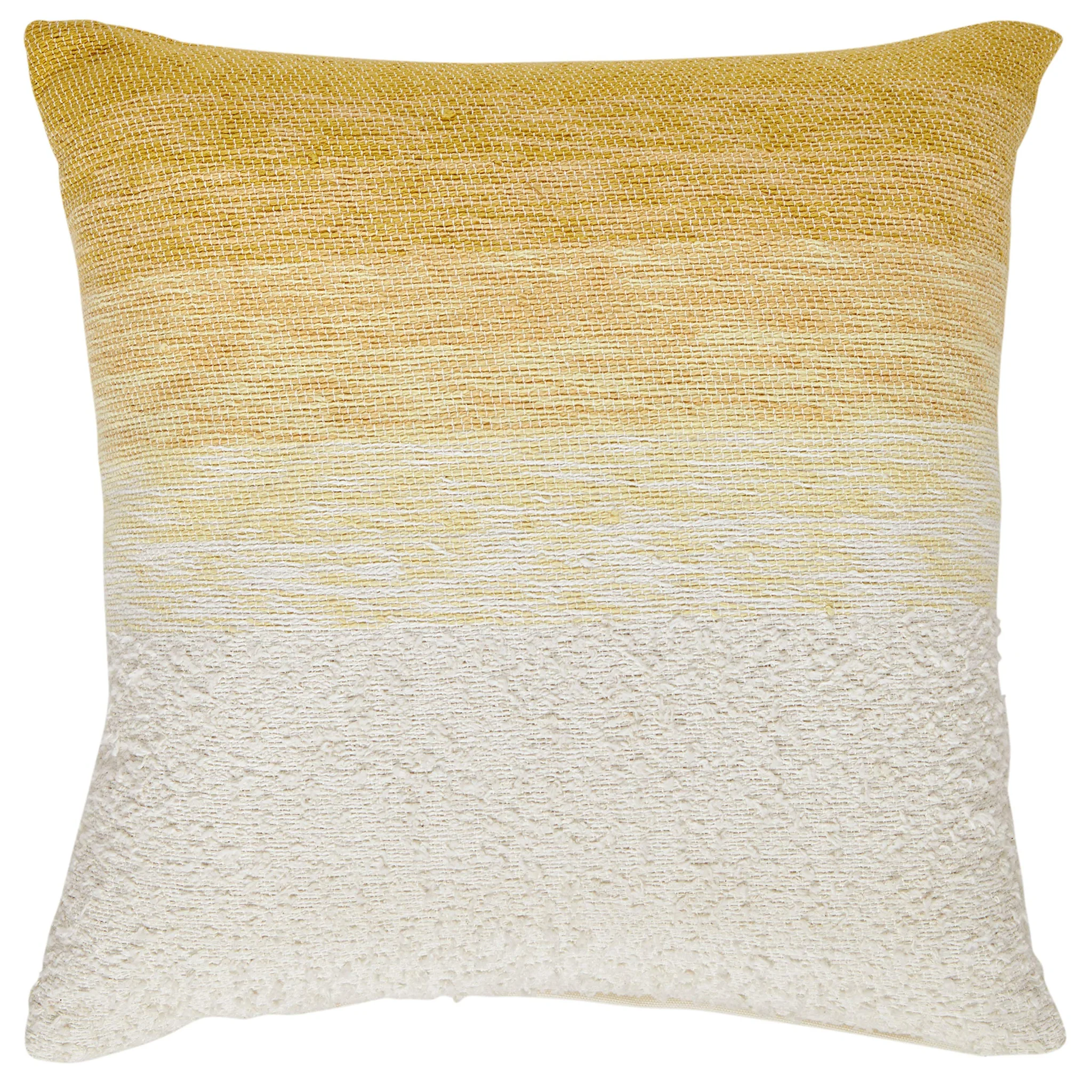 Ombre Woven Throw Pillow Gold to Cream