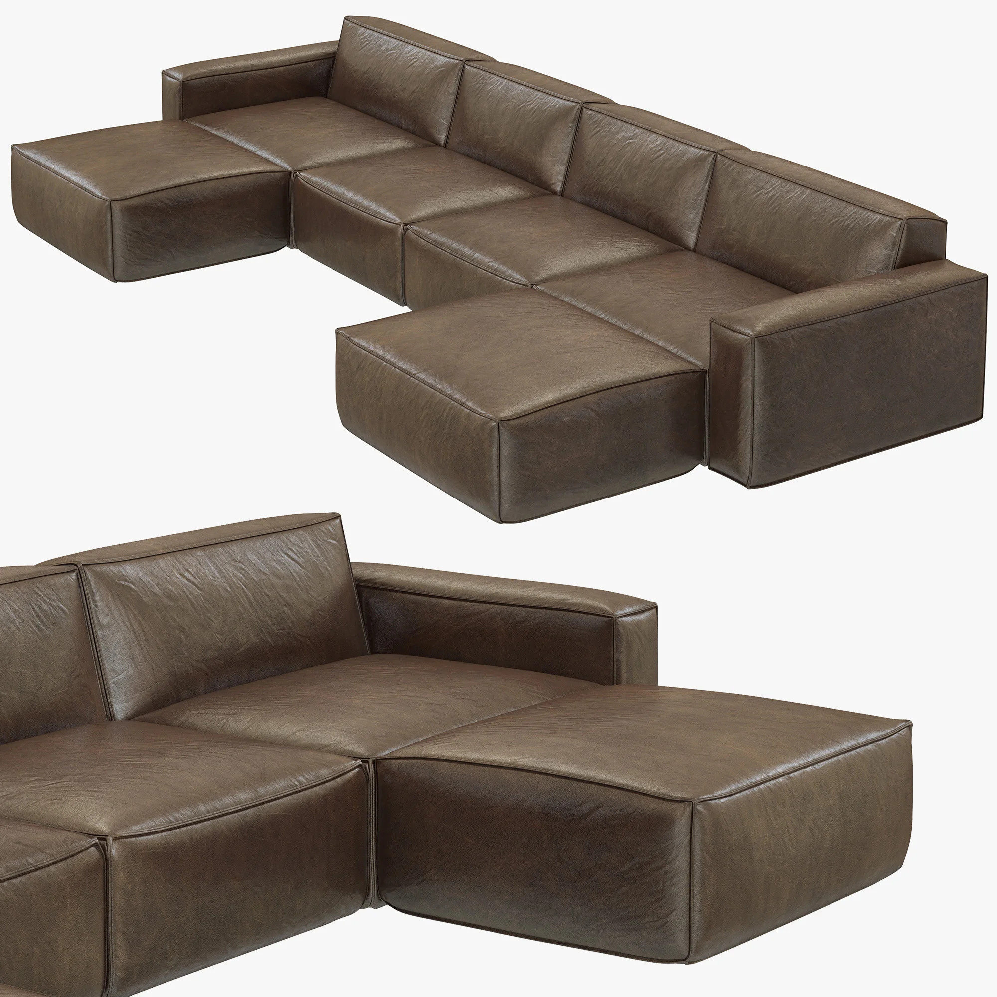 RH Modern Como Modular Customizable Sectional — 3D model preview 1