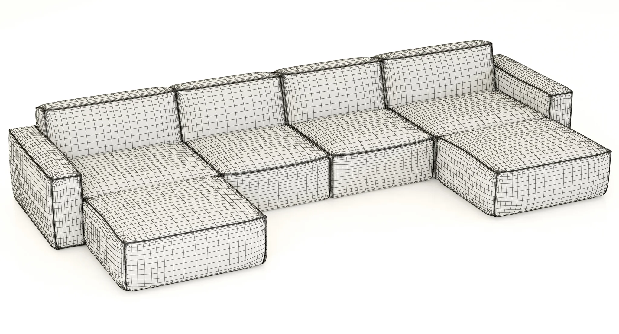 RH Modern Como Modular Customizable Sectional — 3D model preview 3