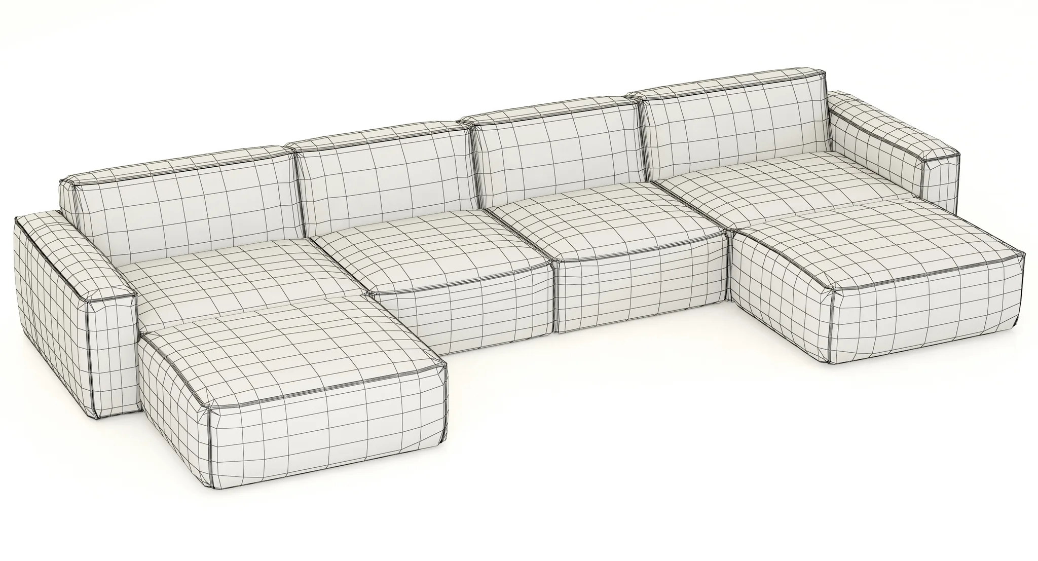 RH Modern Como Modular Customizable Sectional — 3D model preview 4