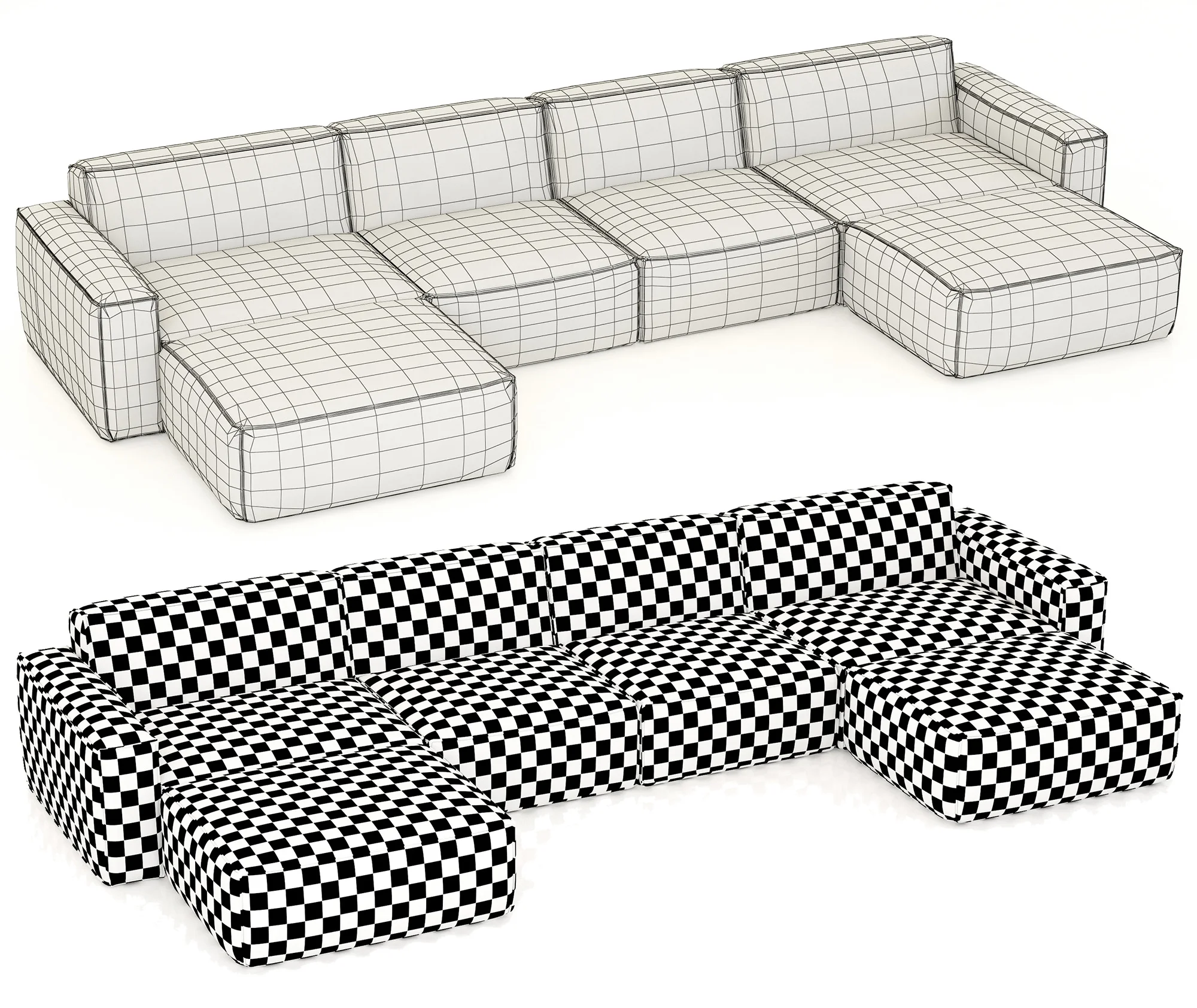 RH Modern Como Modular Customizable Sectional — 3D model preview 5
