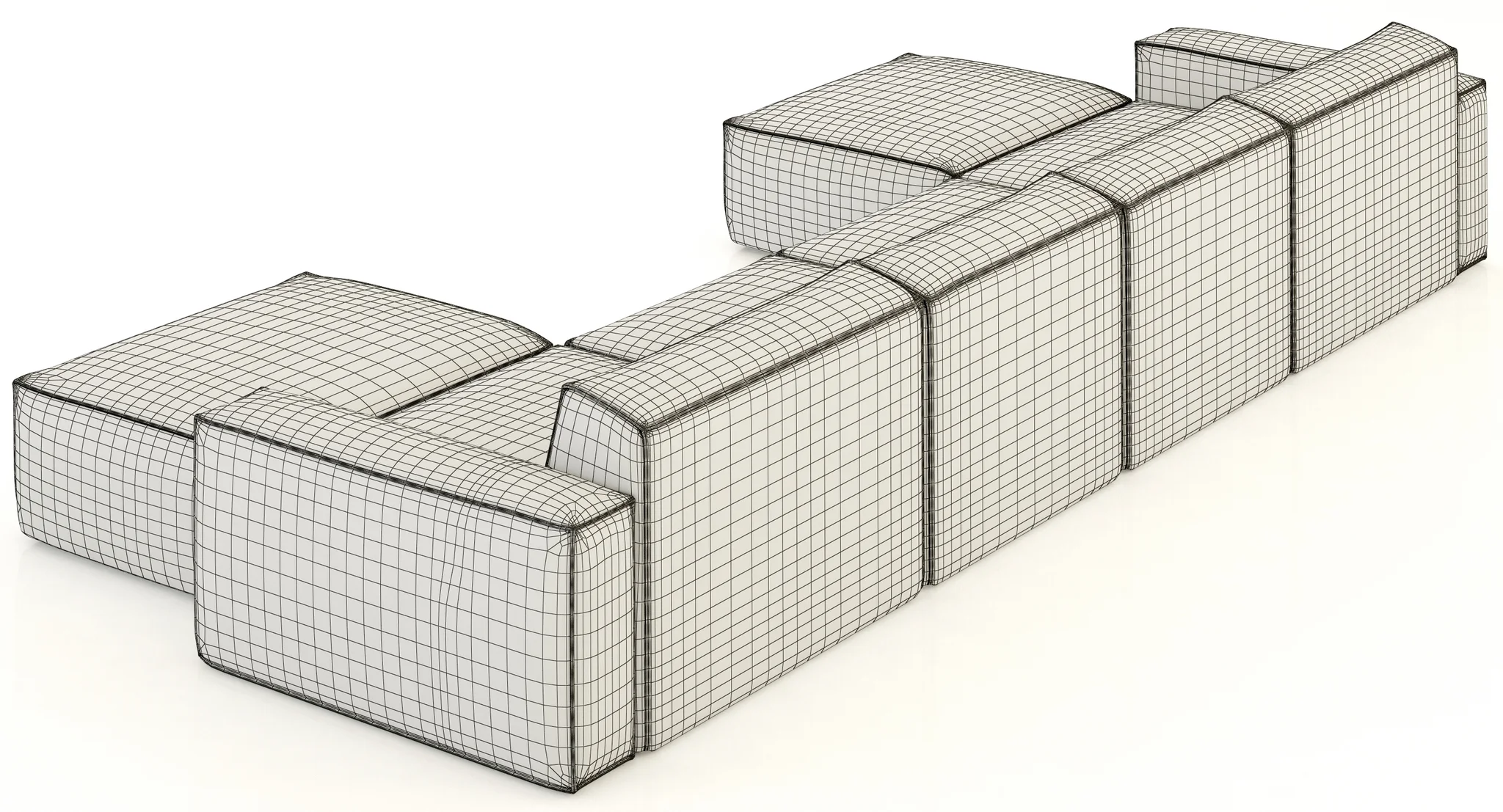 RH Modern Como Modular Customizable Sectional — 3D model preview 9