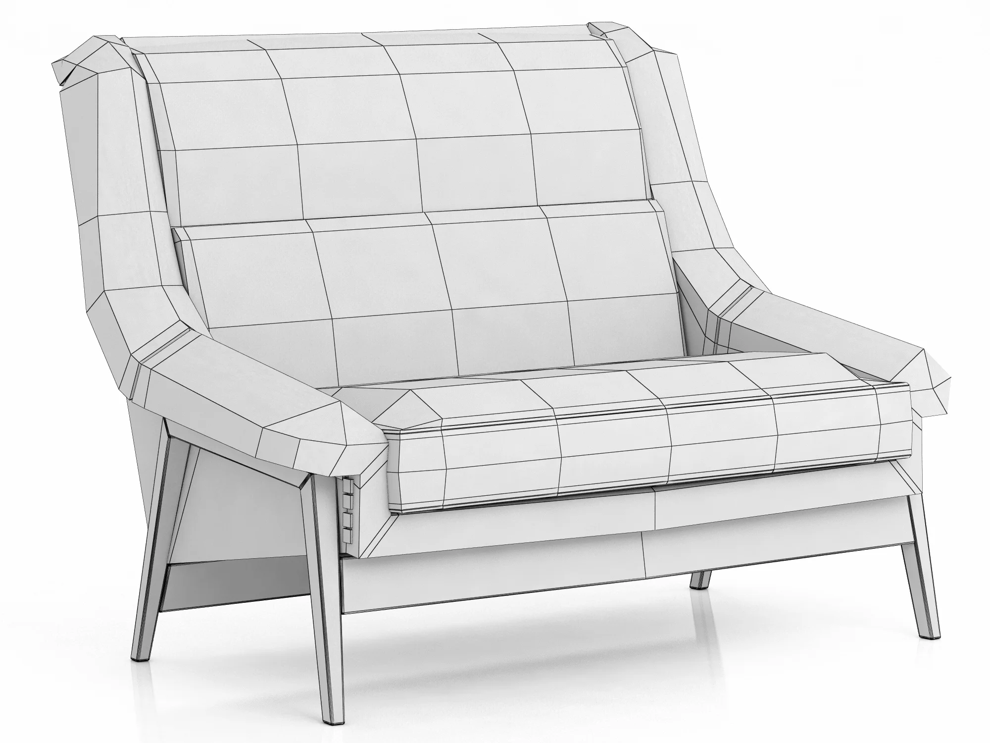 Brabbu INCA 2 SEAT SOFA — 3D model preview 4