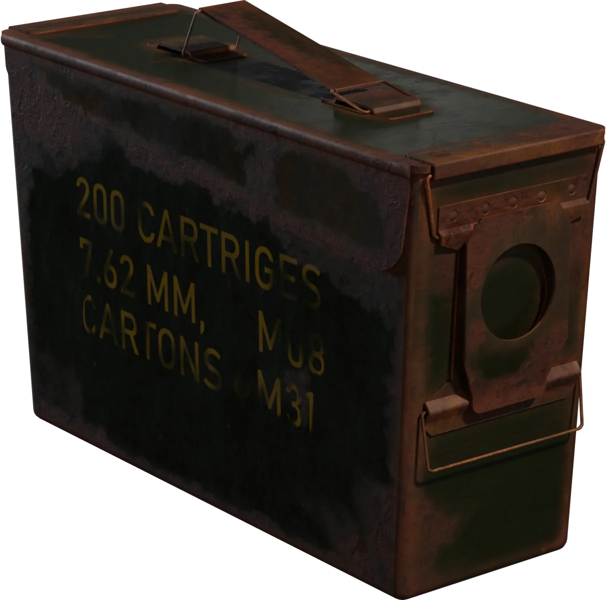 Military Ammo Box 7.62mm M13 Weathered Steel