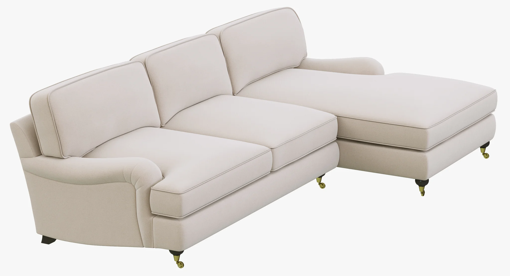 Restoration Hardware English Roll Arm Upholstered Right Arm Chaise Sectional — 3D model preview 1