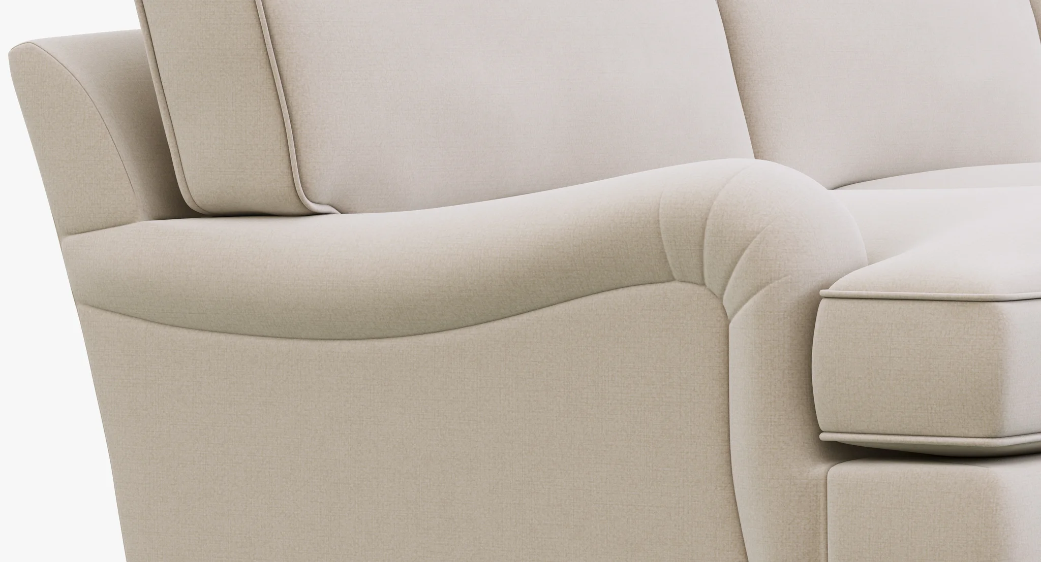 Restoration Hardware English Roll Arm Upholstered Right Arm Chaise Sectional — 3D model preview 5