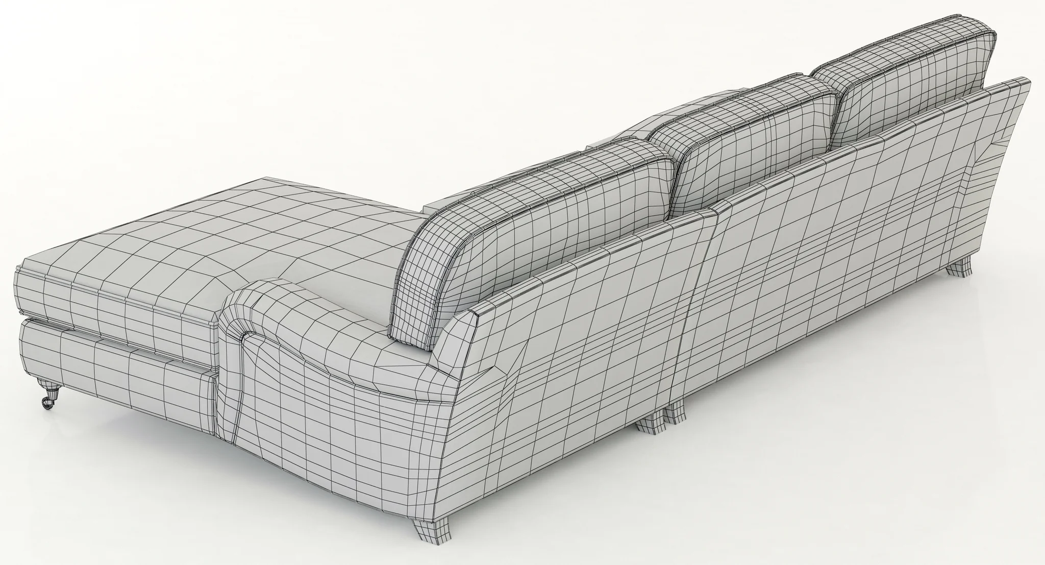 Restoration Hardware English Roll Arm Upholstered Right Arm Chaise Sectional — 3D model preview 8