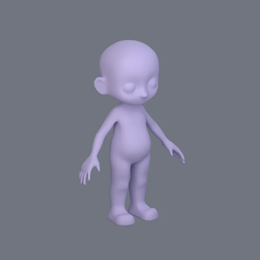 Basemesh Stylized 03, 3D model preview 2