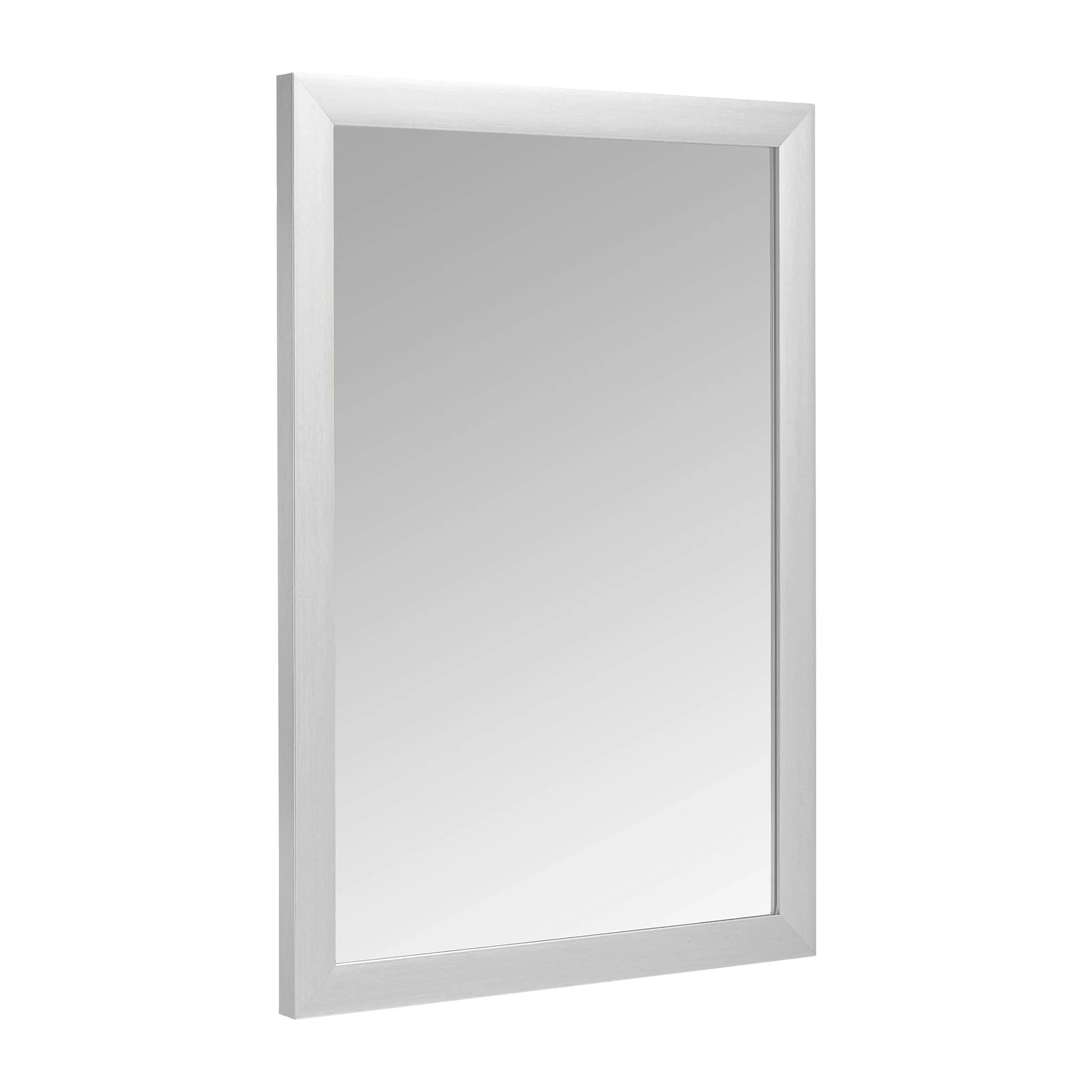 Rectangular Wall Mirror with White Trim Frame