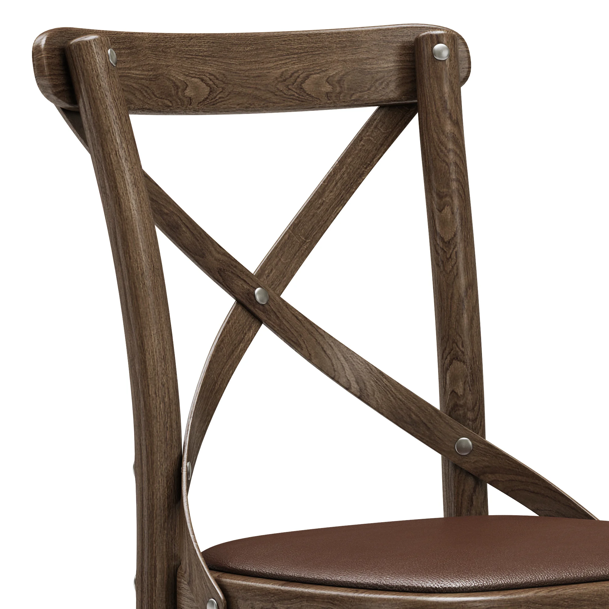Restoration Hardware Madeleine Leather Side Chair — 3D model preview 4