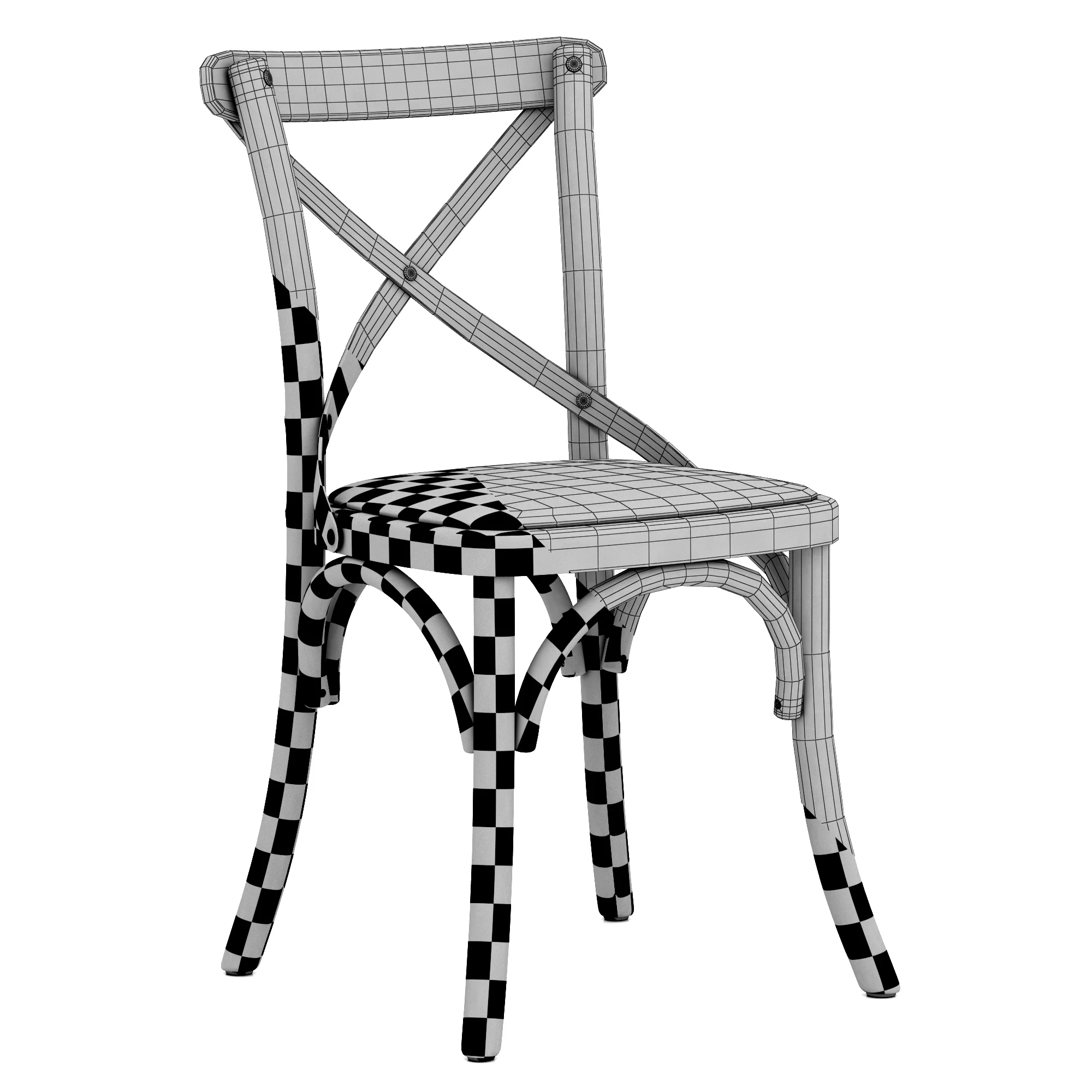 Restoration Hardware Madeleine Leather Side Chair — 3D model preview 9