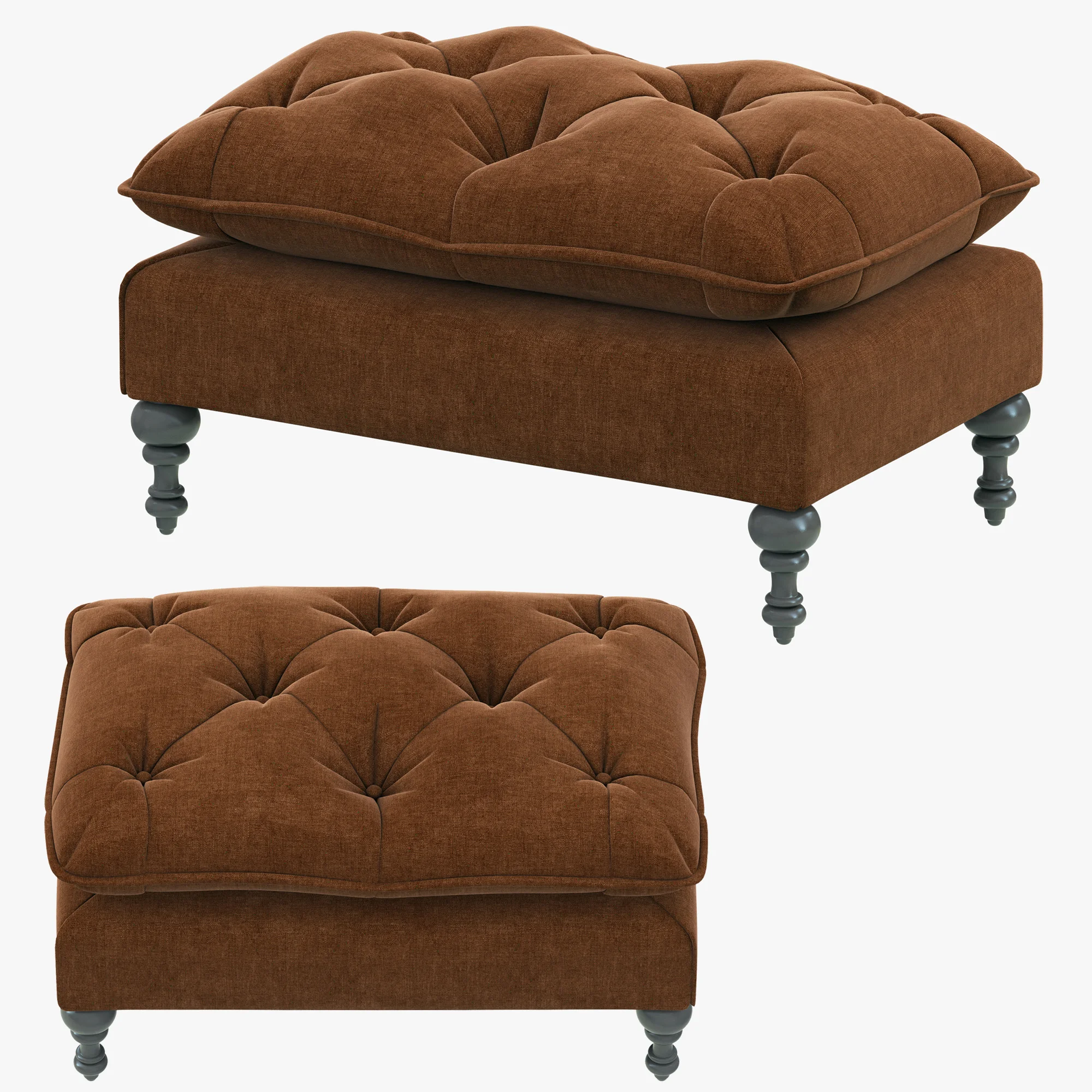 HPDECOR Decorista Choco Ottoman — 3D model preview 2
