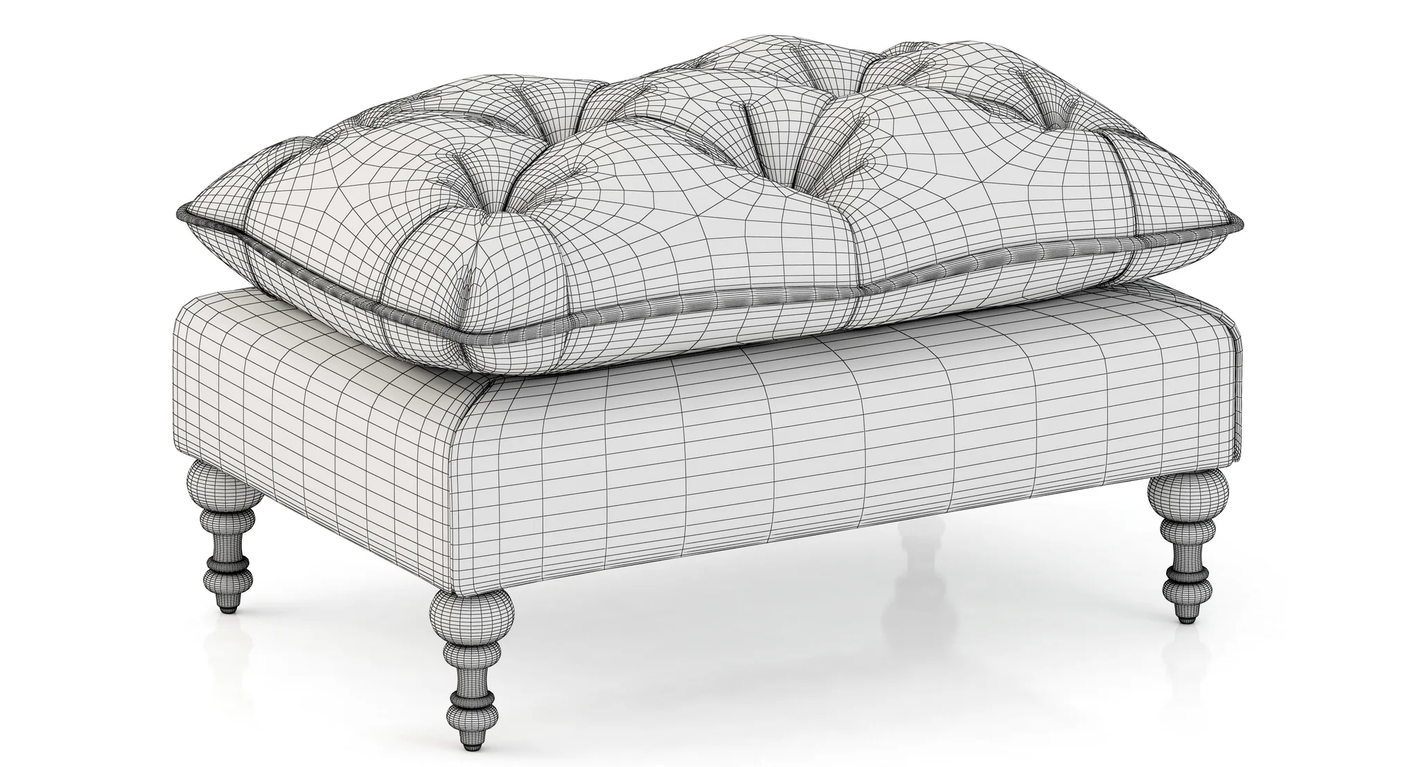 HPDECOR Decorista Choco Ottoman — 3D model preview 3