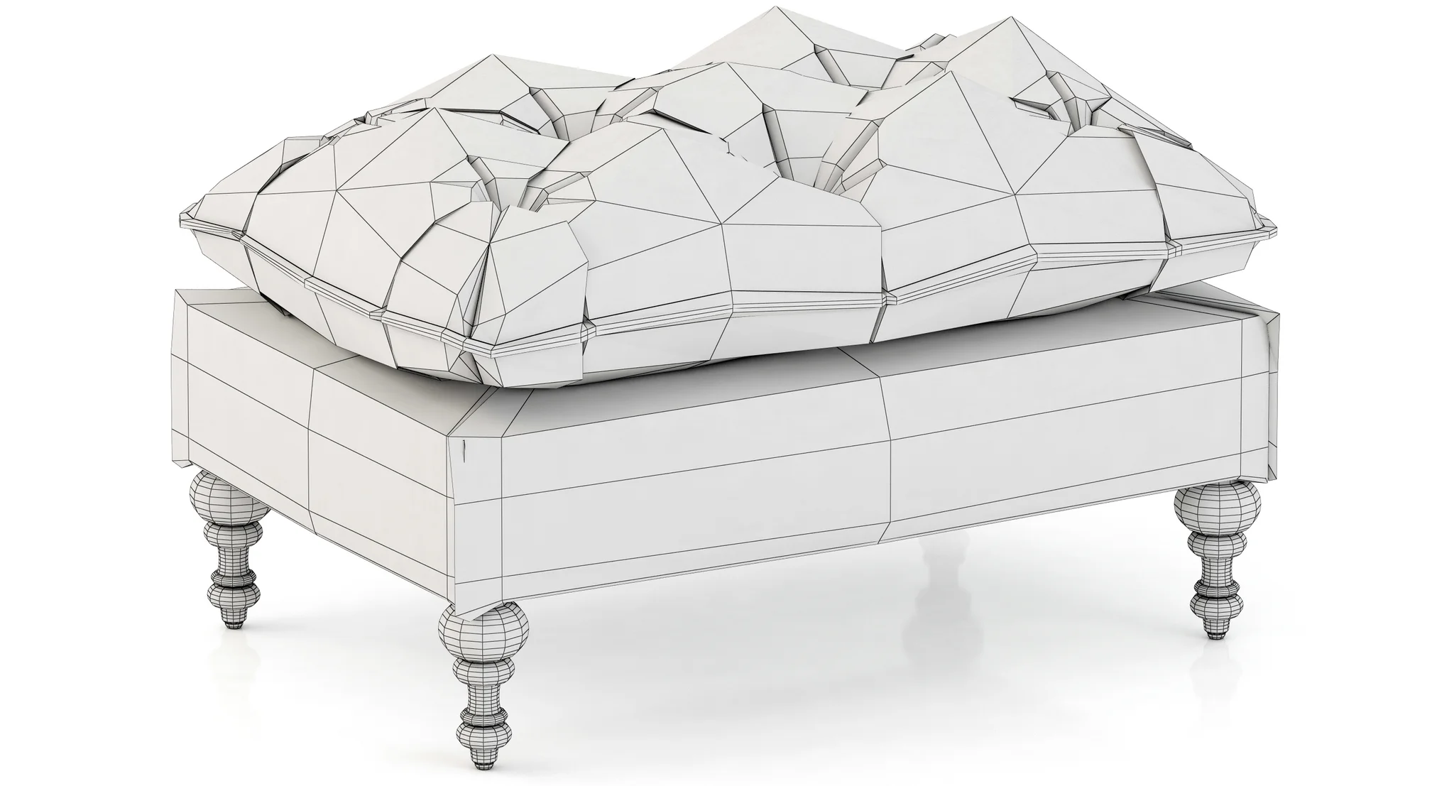 HPDECOR Decorista Choco Ottoman — 3D model preview 4
