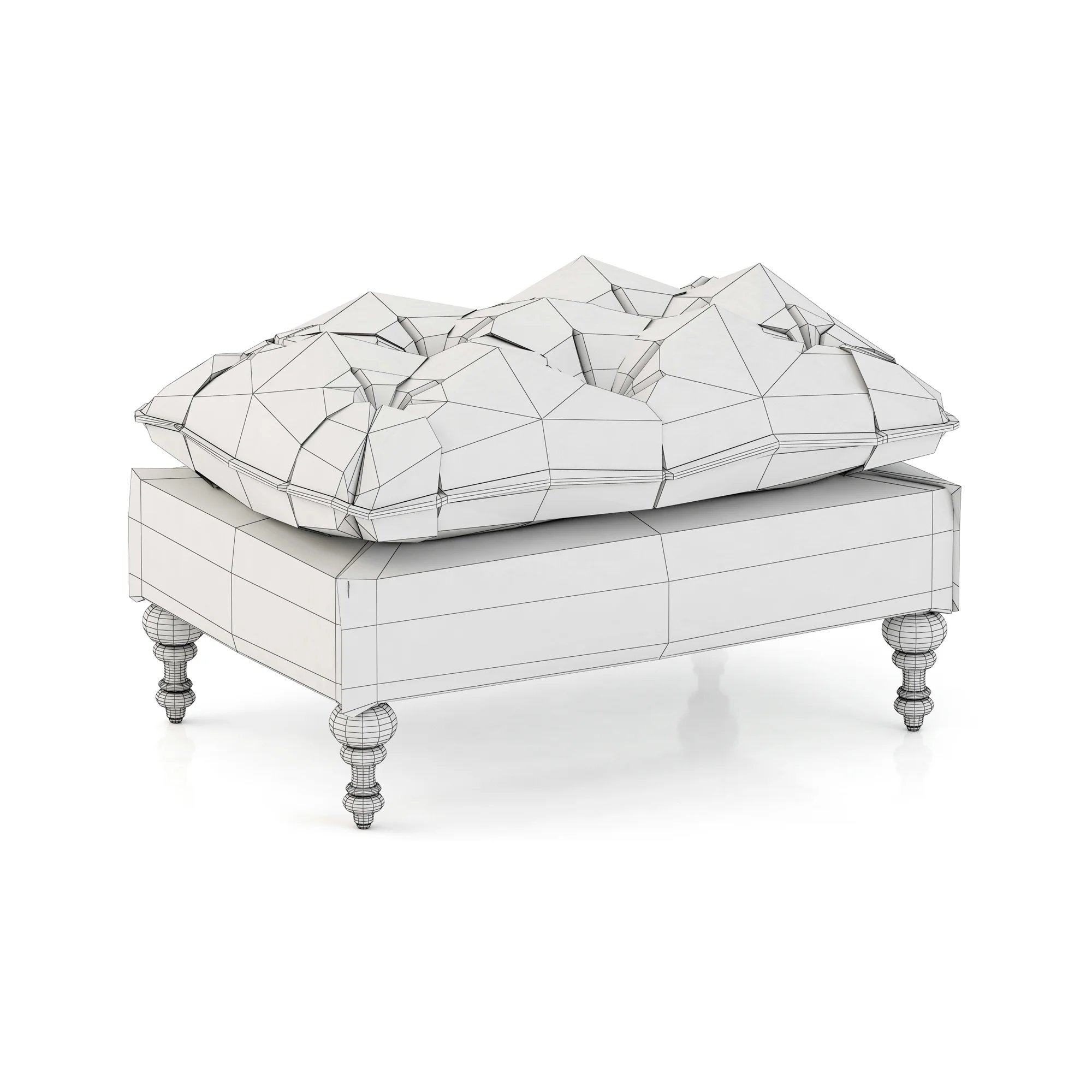 HPDECOR Decorista Choco Ottoman — 3D model preview 5