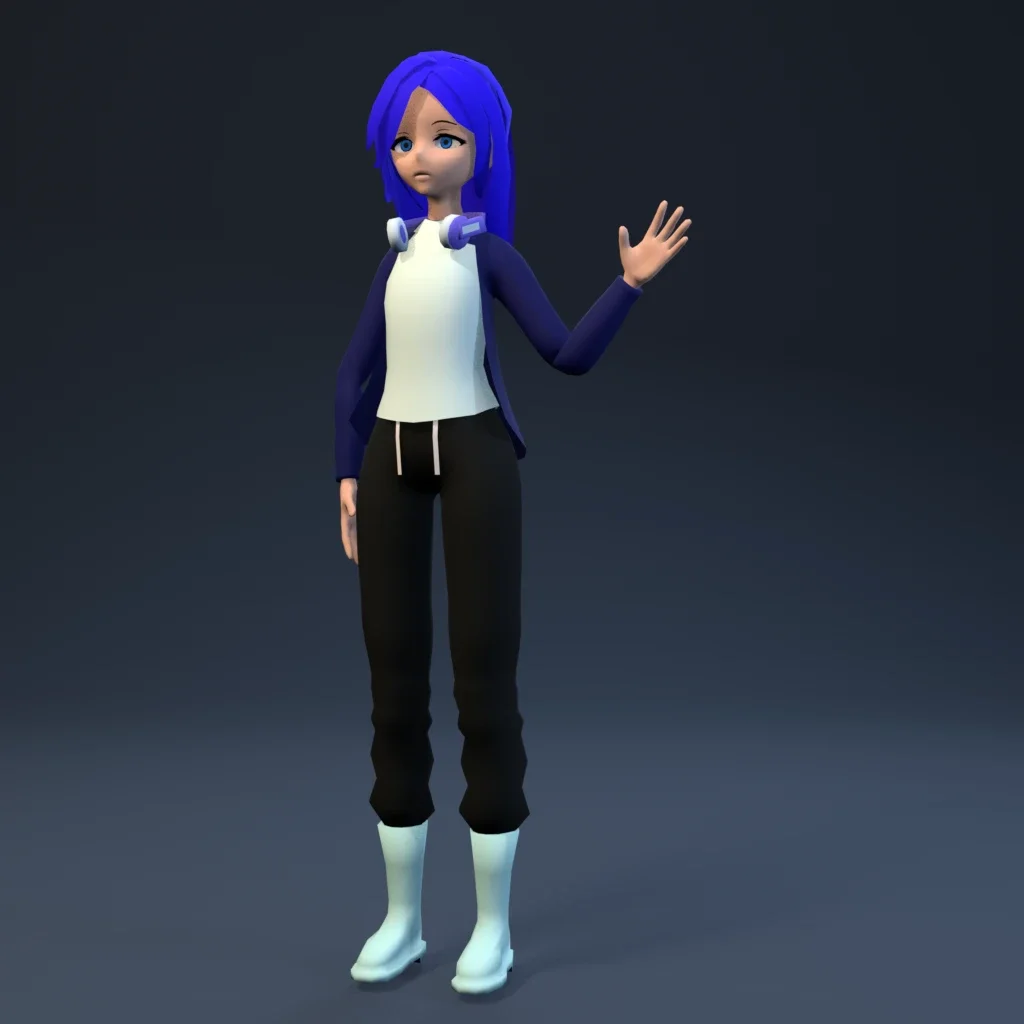 Stylized Anime Girl 04 Rigged