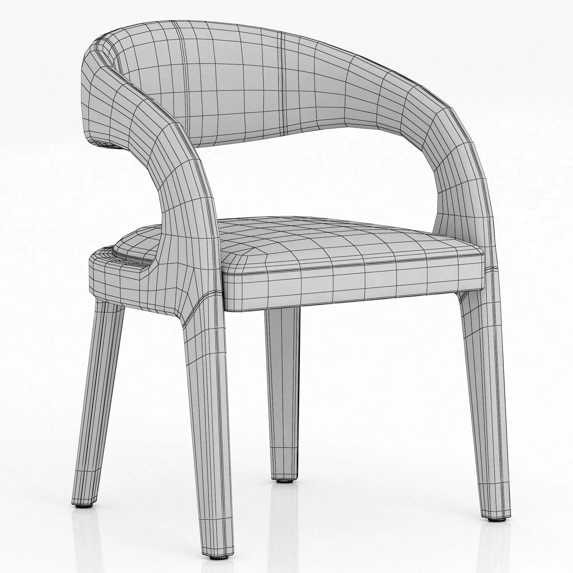 Coco Republic Pierre Dining Chair — 3D model preview 7