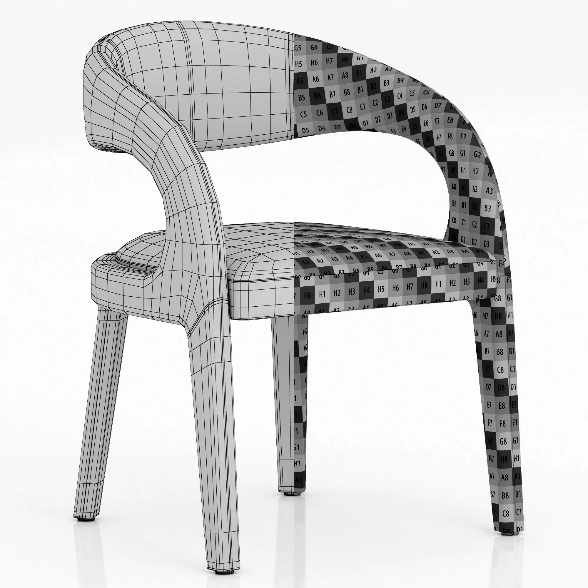 Coco Republic Pierre Dining Chair — 3D model preview 8