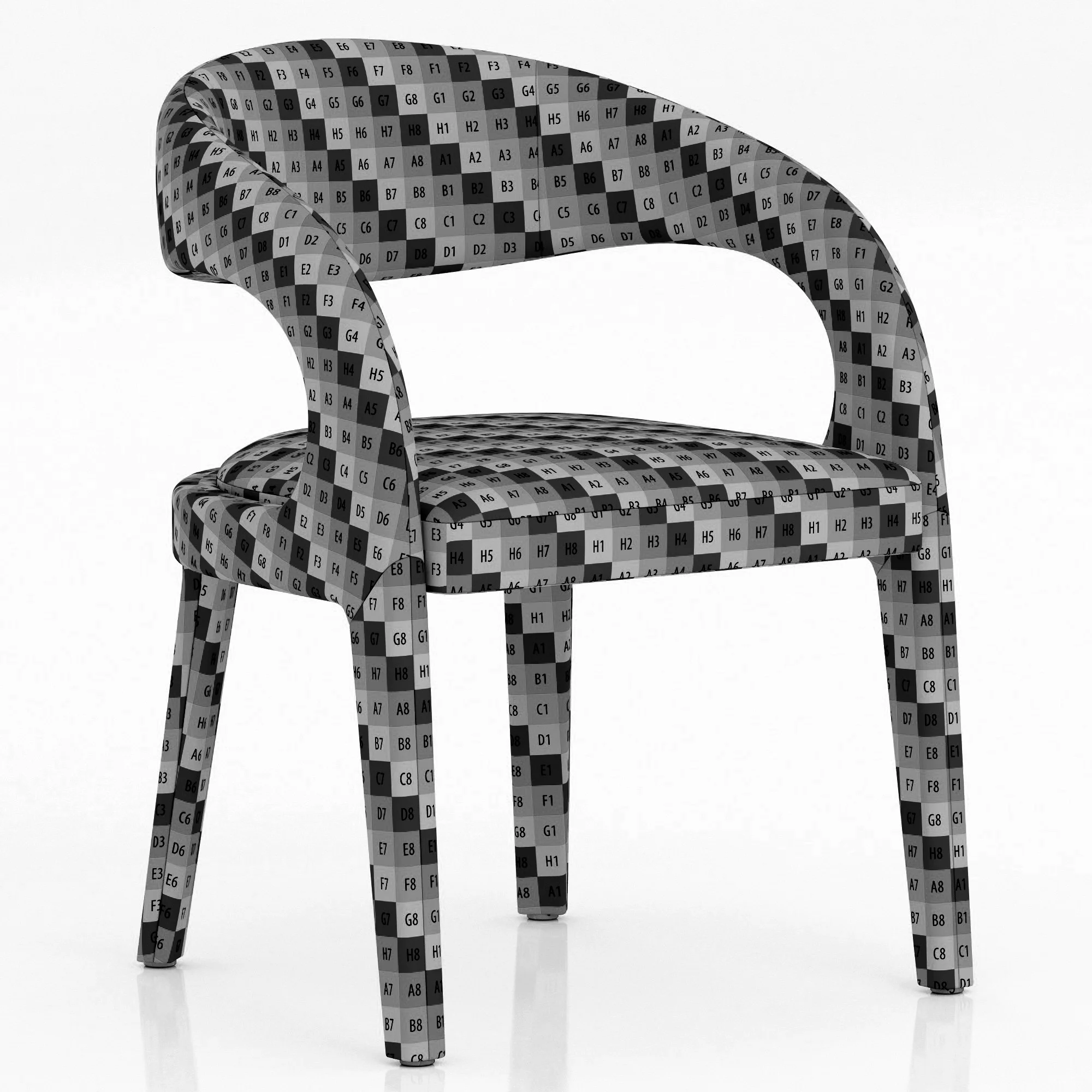 Coco Republic Pierre Dining Chair — 3D model preview 9