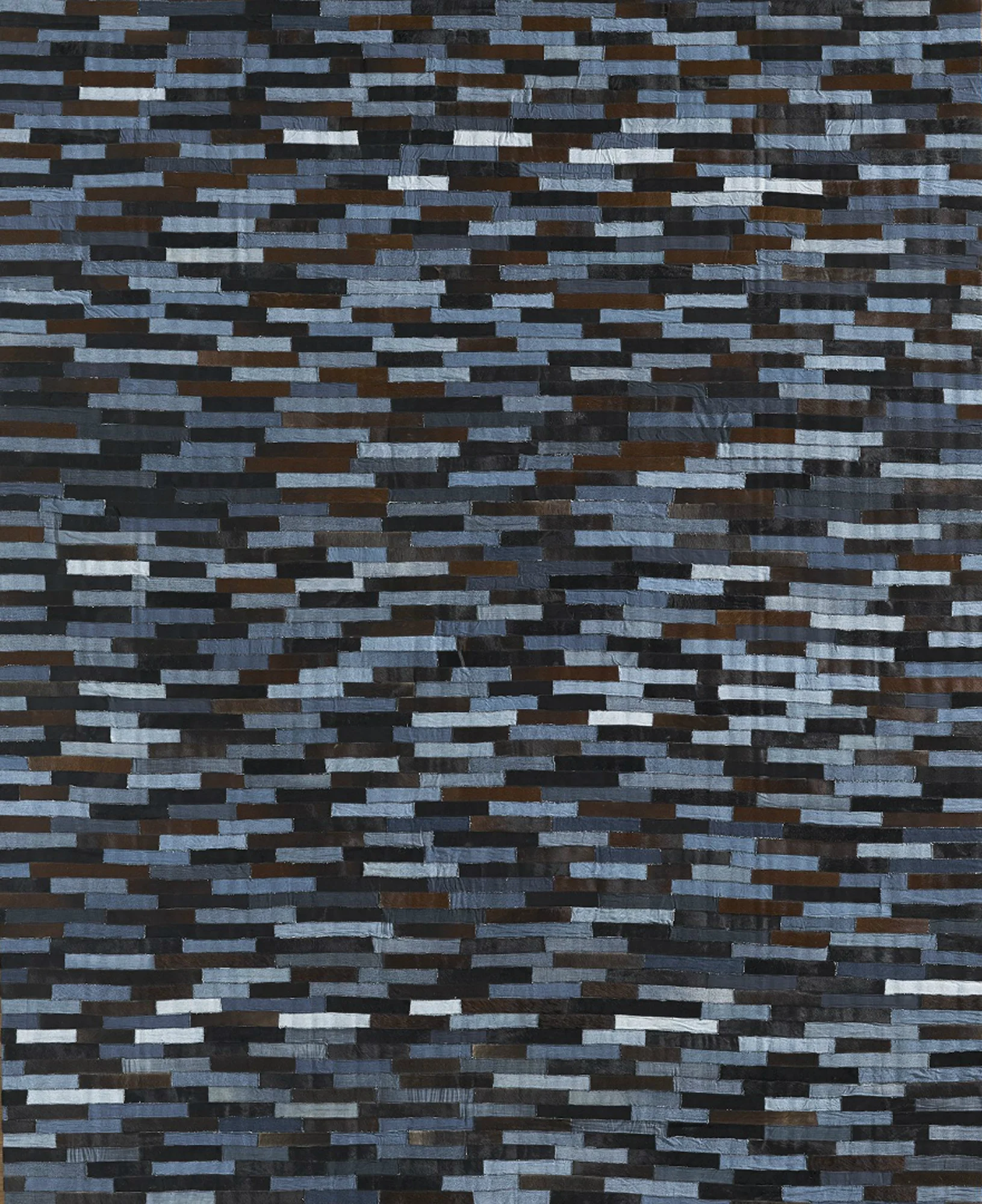 Restoration Hardware Denim & Cowhide Patchwork Rug — 3D model preview 3