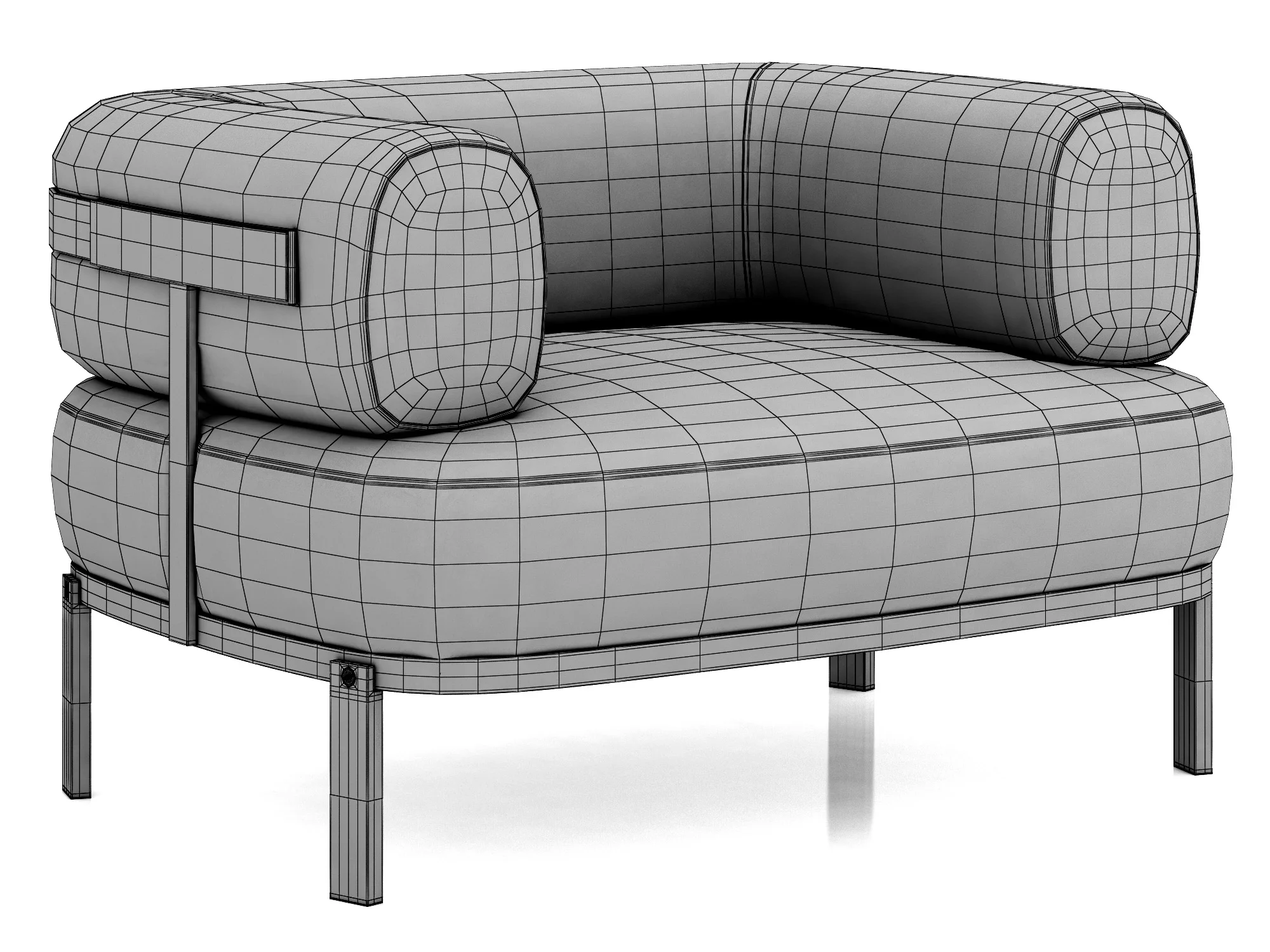 Baxter Belt Armchair — 3D model preview 9