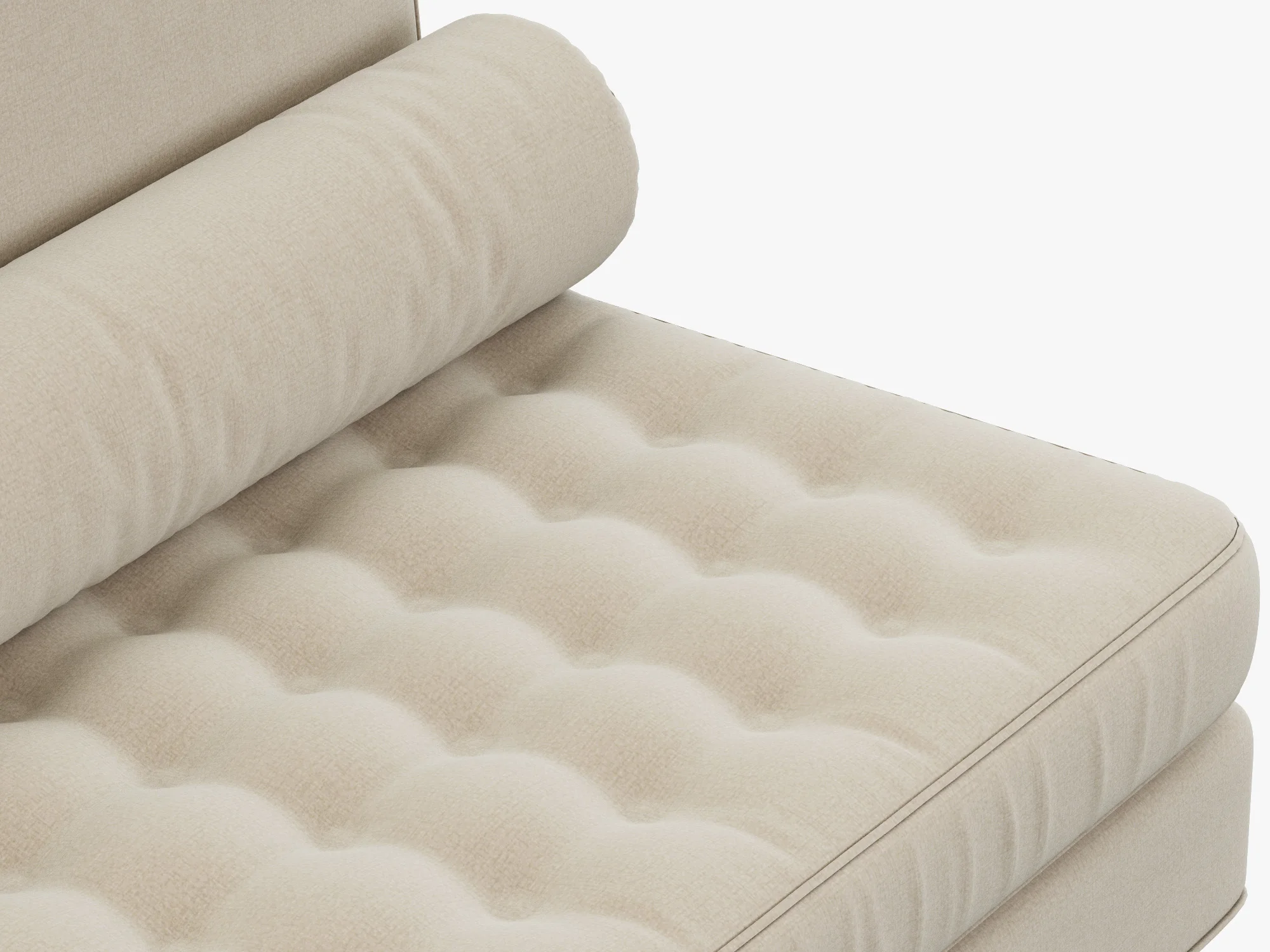RH Teen Rylin Tufted Velvet Armless Loveseat — 3D model preview 4
