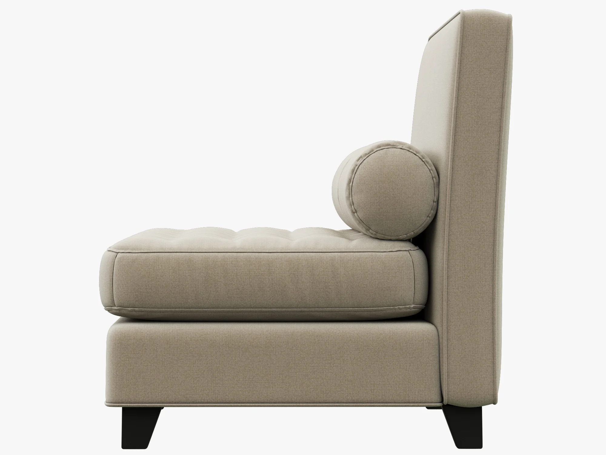 RH Teen Rylin Tufted Velvet Armless Loveseat — 3D model preview 5